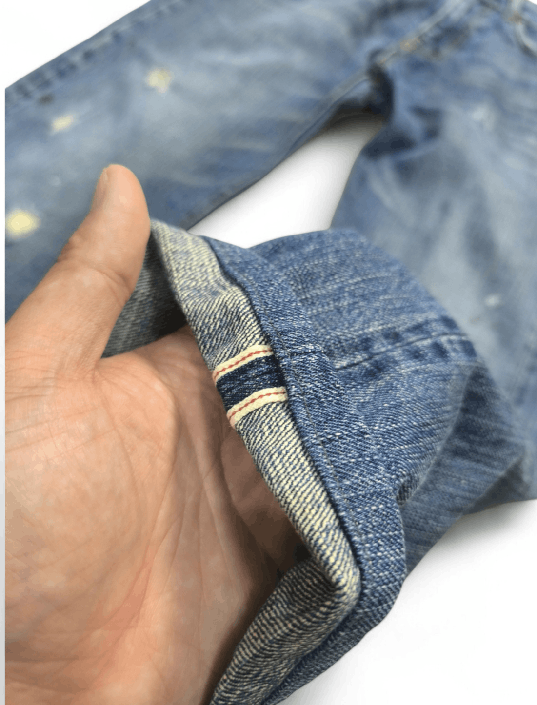 Global Work × Japanese Brand × Vintage GLOBAL WORK DISTRESSED SELVEDGE DENIM Size US 32 / EU 48 - 4 Thumbnail
