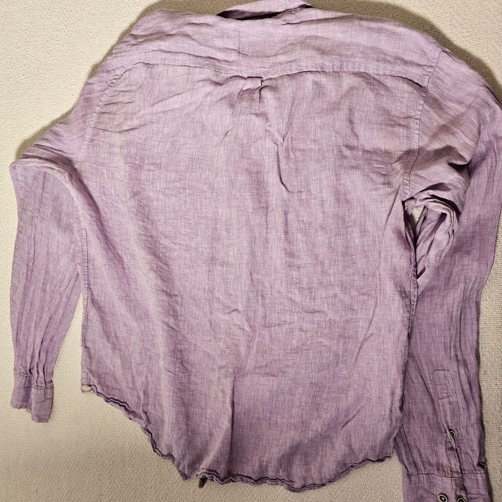 Vintage Report Collection Shirt Adult XL Purple Linen Button-Down Long Sleeve Mens Size US XL / EU 56 / 4 - 7 Thumbnail