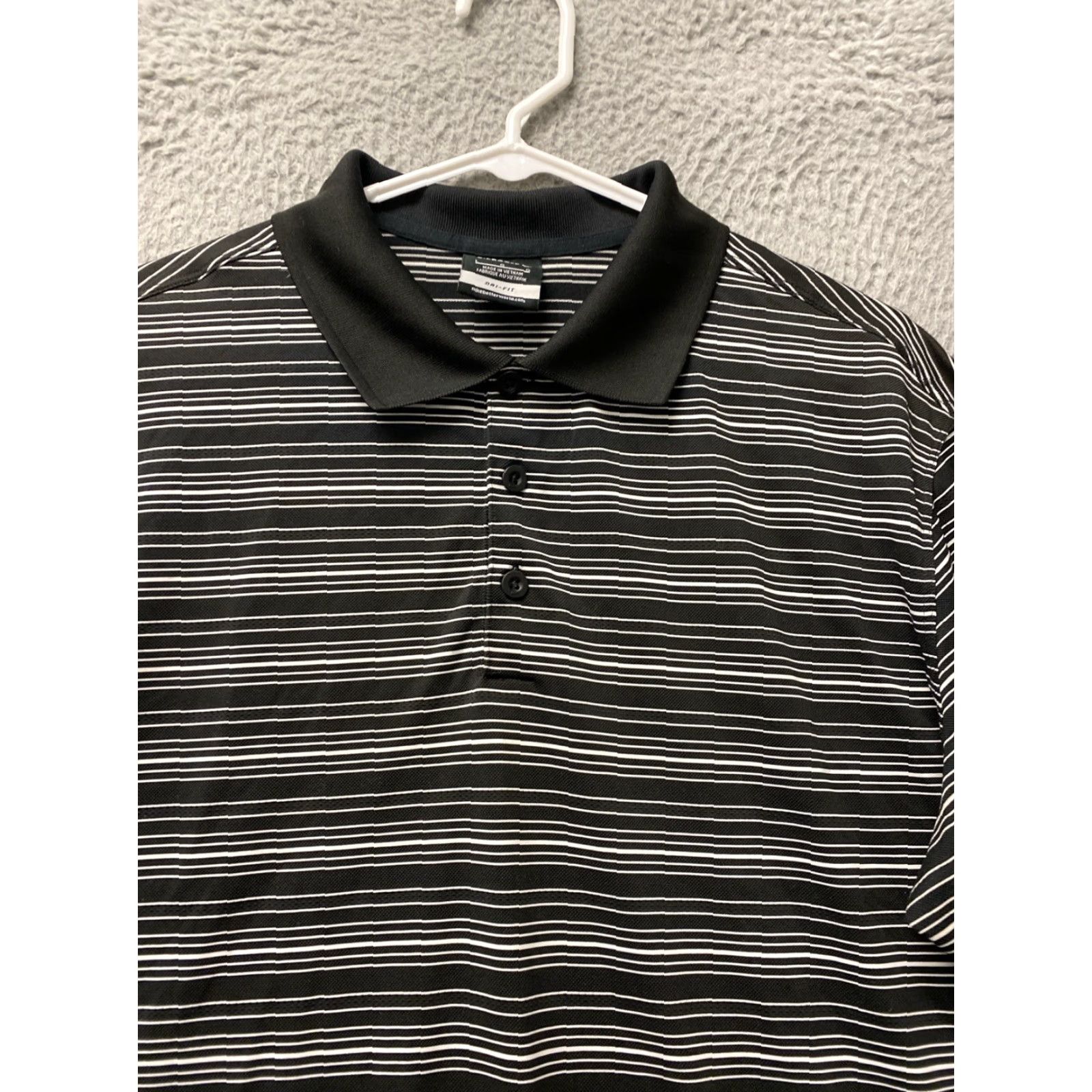 Nike Nike Polo Shirt Adult Large Black White Stripes DriFit Golf Mens /39-82 Size US L / EU 52-54 / 3 - 2 Thumbnail