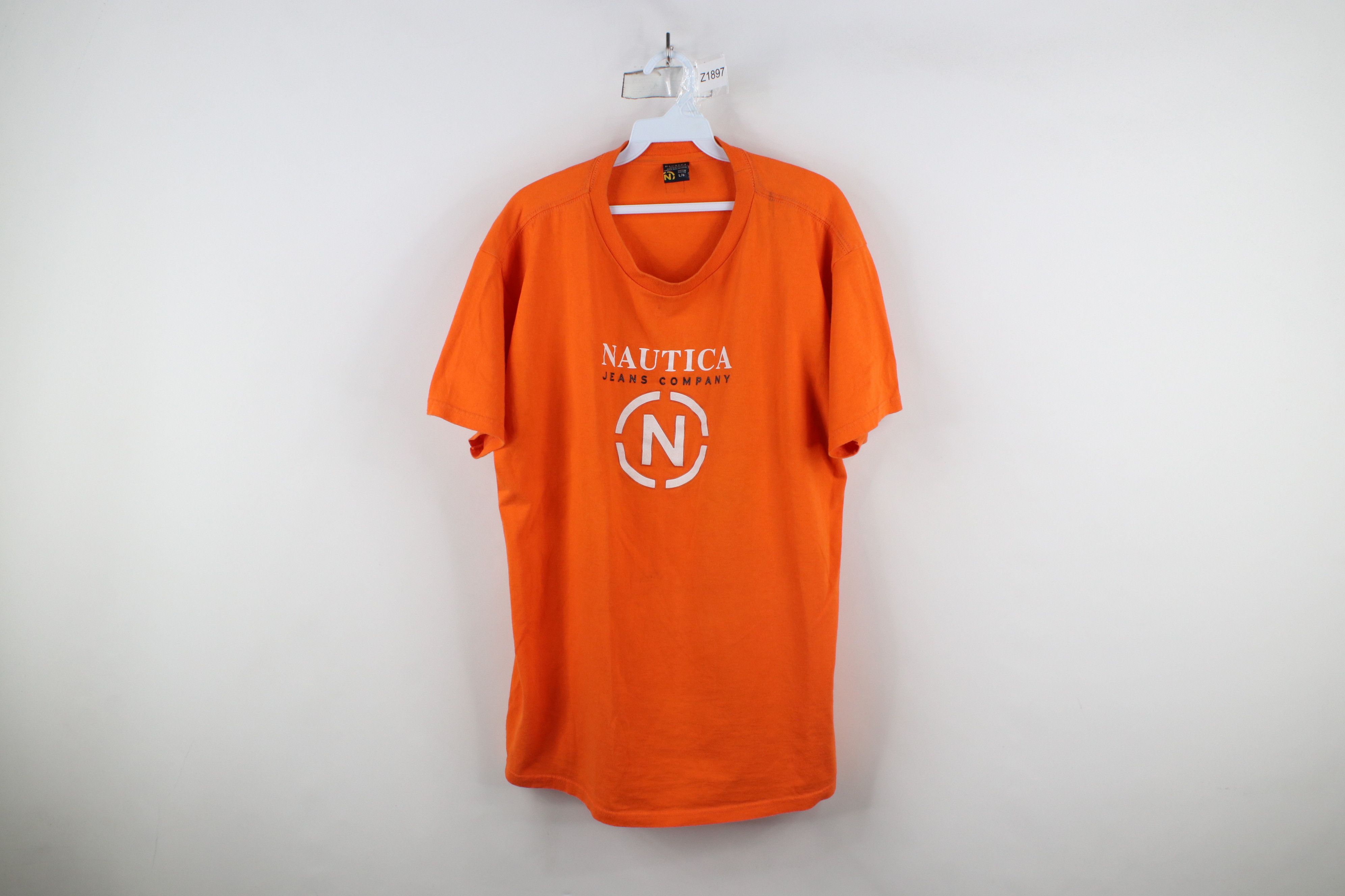 Nautica × Vintage Vintage 90s Nautica Spell Out Big Logo Short Sleeve T-Shirt Size US L / EU 52-54 / 3 - 1 Thumbnail