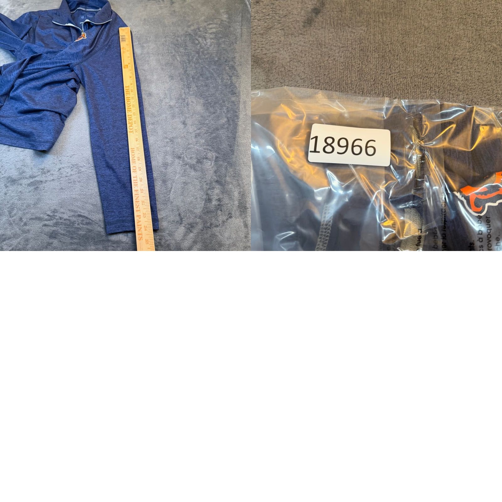 NFL NFL Chicago Bears Quarter Zip Pullover Mens Medium Blue Heathered Size US M / EU 48-50 / 2 - 8 Thumbnail