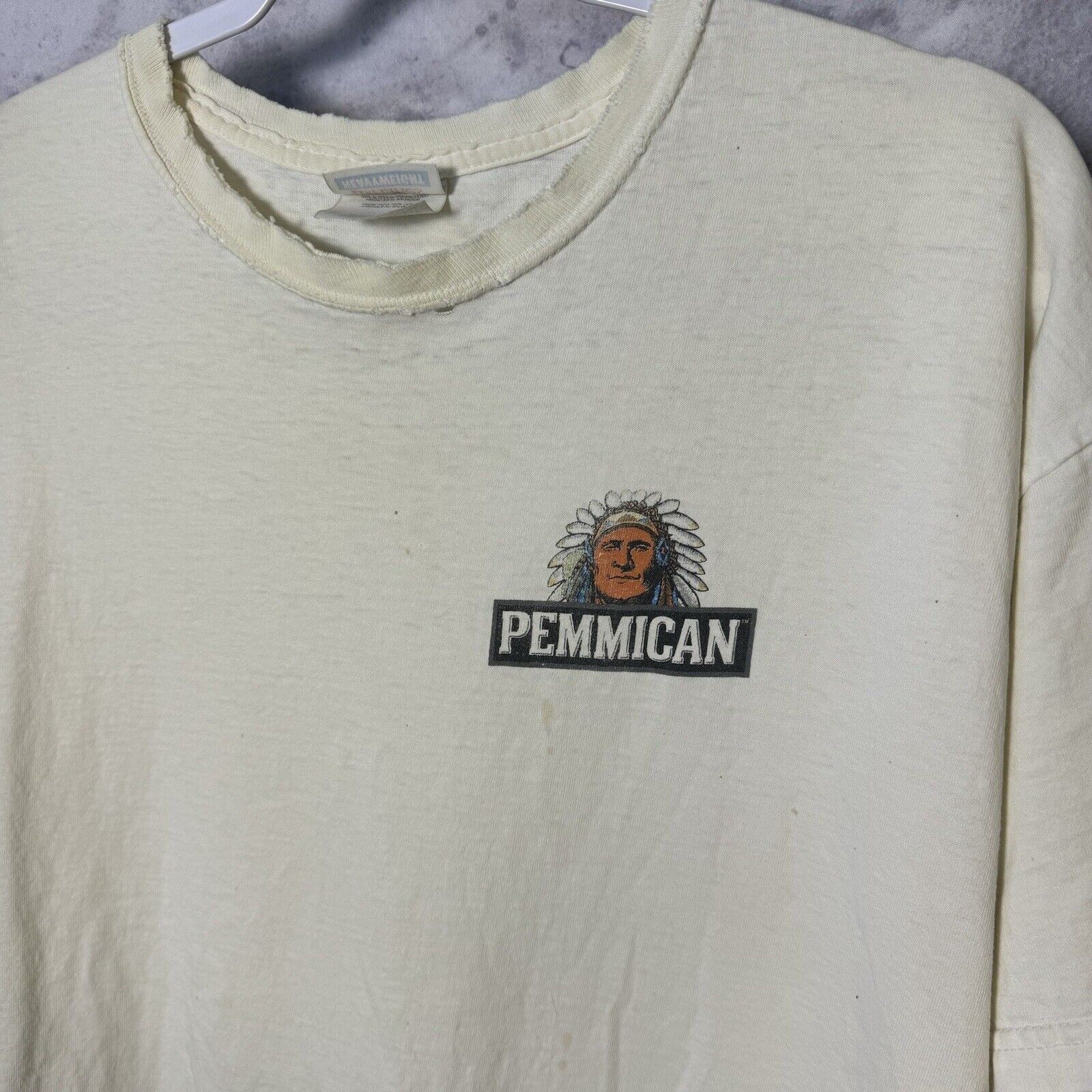 Vintage Vintage Pemmican T Shirt Mens XL White Short Sleeve y2k 90s Size US XL / EU 56 / 4 - 3 Thumbnail