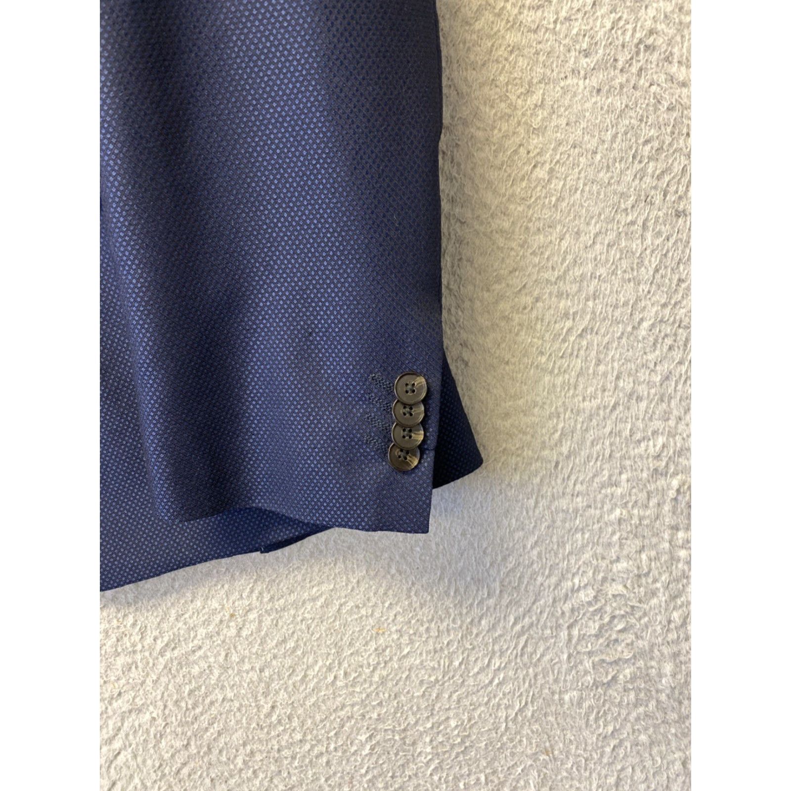 Vintage Savile Row Blazer Coat Men 42R Navy Regular Check 0639 NWOT Size 42R - 2 Thumbnail