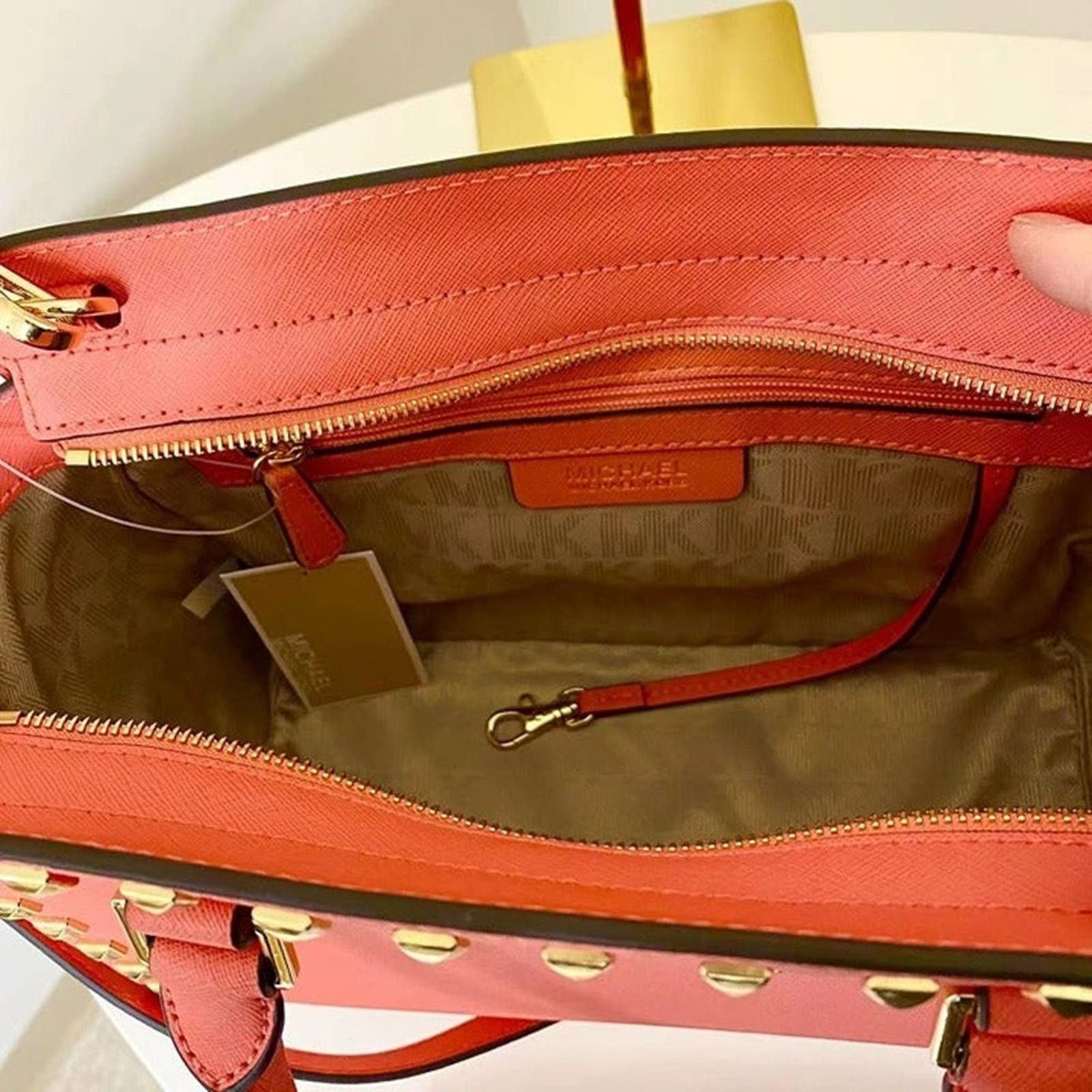 Michael Kors Michael Kors 30T3GSMS2L Selma Studded Medium In PNKGRAPFRUIT Size ONE SIZE - 5 Thumbnail