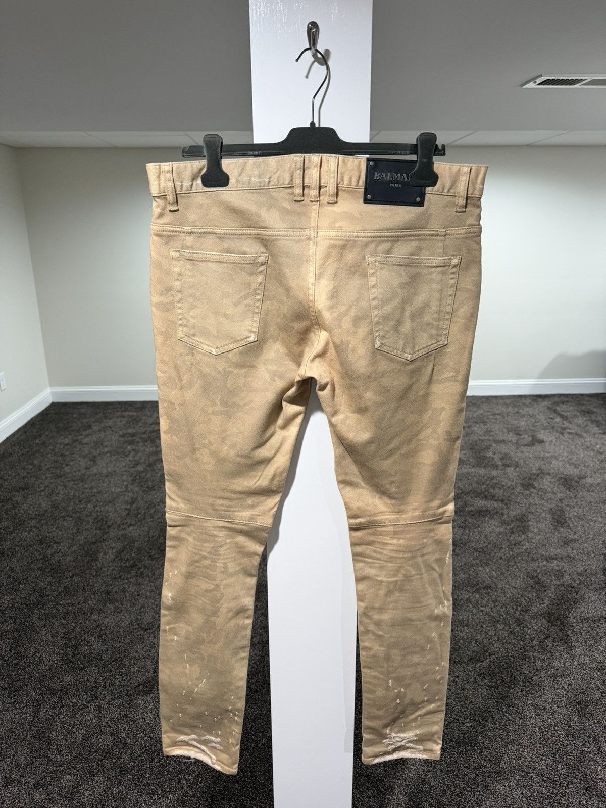 Balmain Balmain Biker Biege Desert Camo Moto Denim Pants Size US 33 - 2 Thumbnail