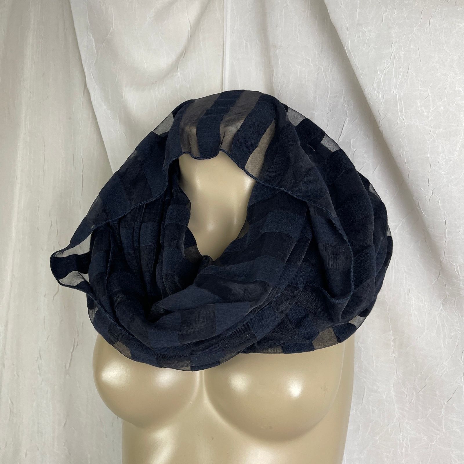 Steve Madden Steve Madden Sheer Striped Infinity Scarf Semi-Sheer Snood Size ONE SIZE - 16 Thumbnail