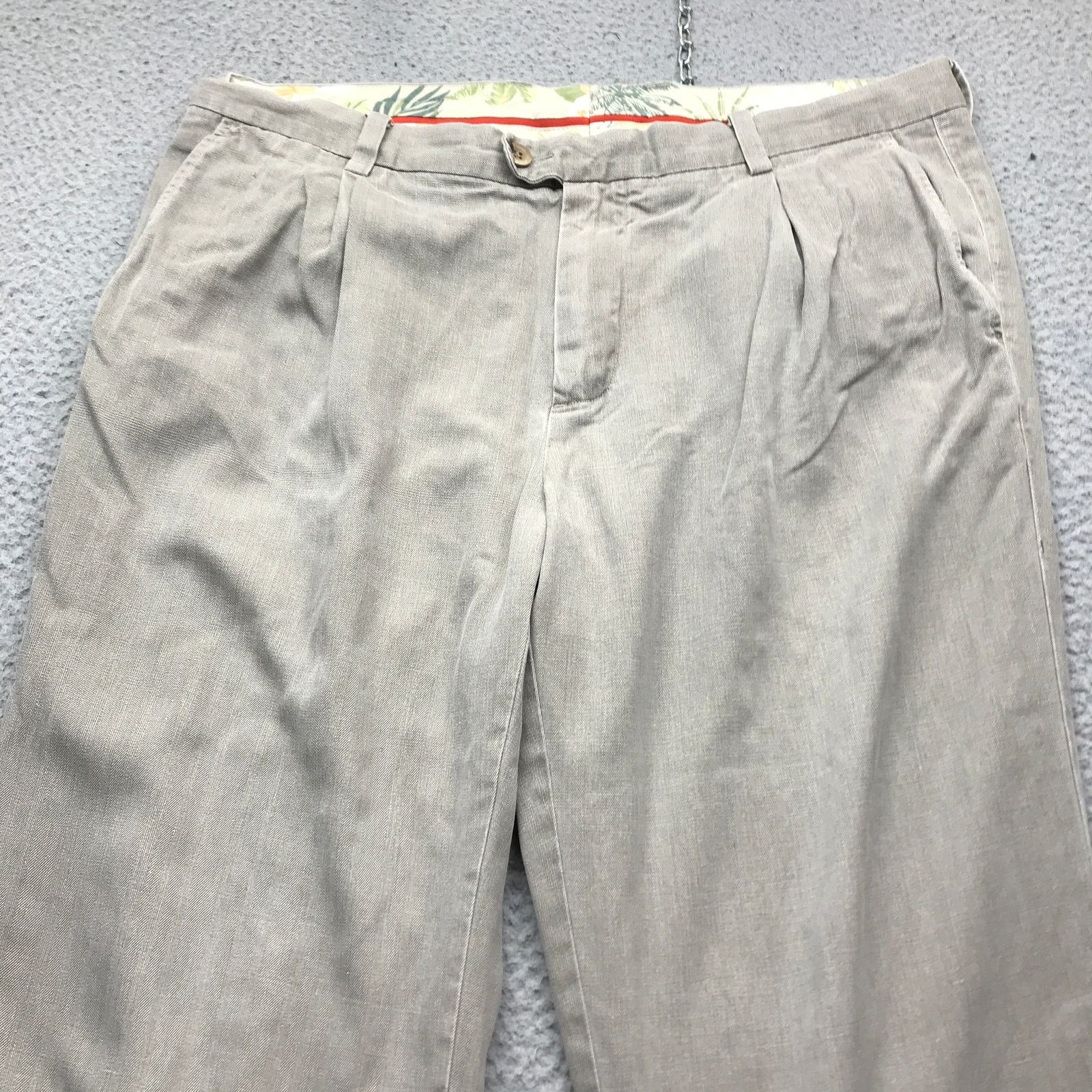 Tommy Bahama Tommy Bahama Silk Cotton Tapered Twill Pants Mens 36x34 Tan Size US 36 / EU 52 - 7 Thumbnail