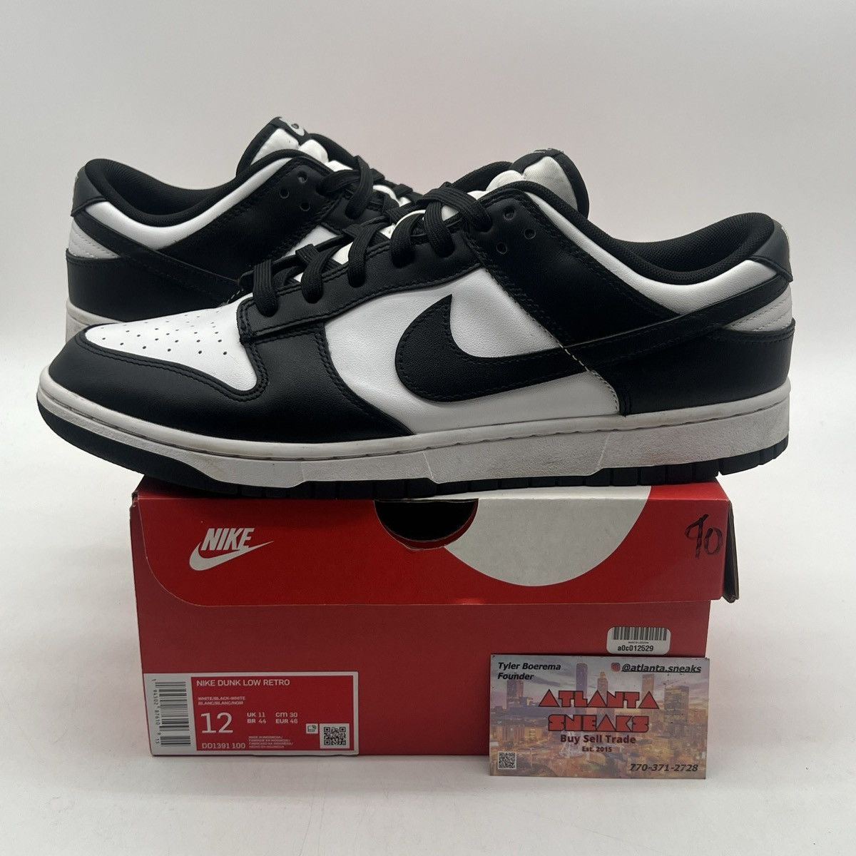 Nike Nike dunk low black white Size US 12 / EU 45 - 1 Thumbnail