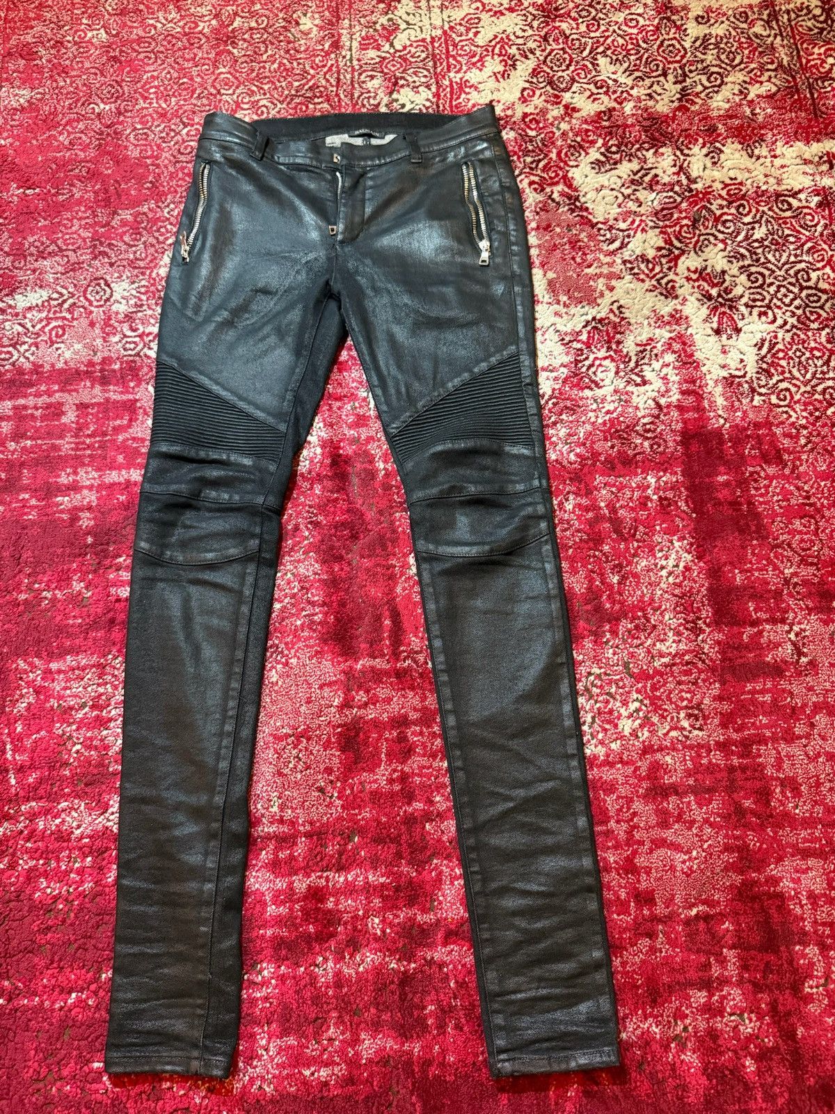 Balmain Waxed Balmian Biker jeans Size US 29 - 2 Thumbnail