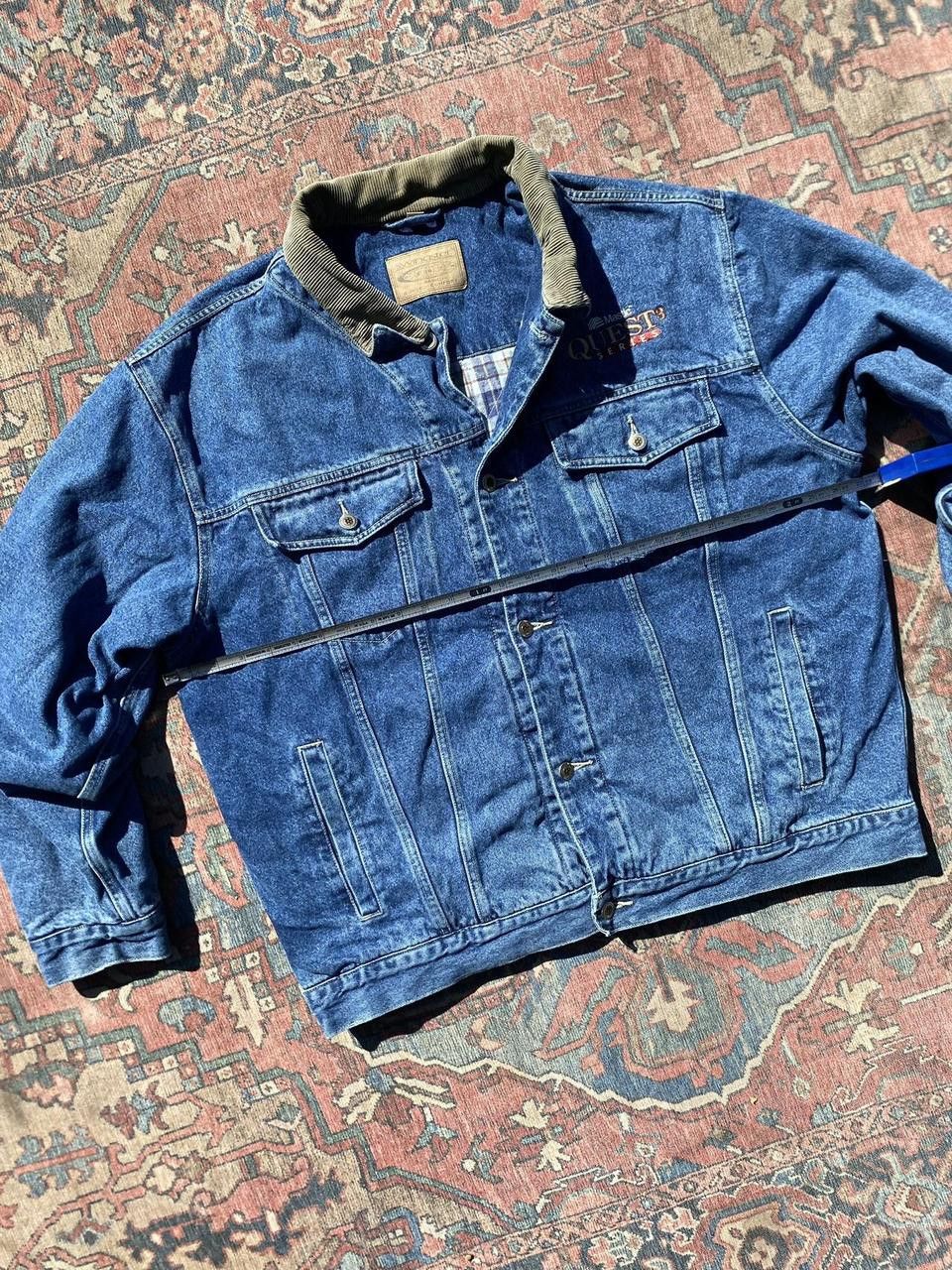 Vintage 90s Swingster Denim Plaid Quilted Navy Denim Jacket XL Size US XL / EU 56 / 4 - 1 Thumbnail