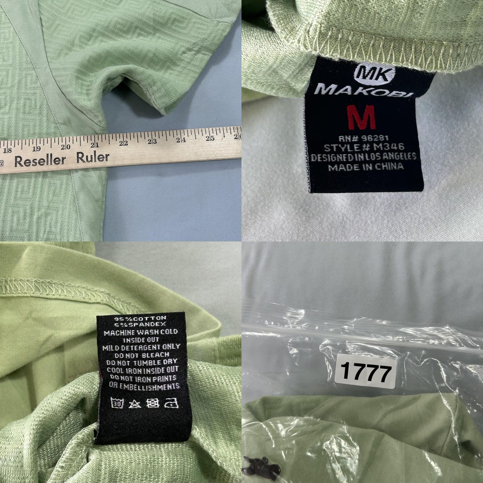 Logo 7 Makobi Shirt Mens Medium Green M346 Embossed Pattern Stretch Tee Black Dog Logo Shirt Size US M / EU 48-50 / 2 - 8 Thumbnail