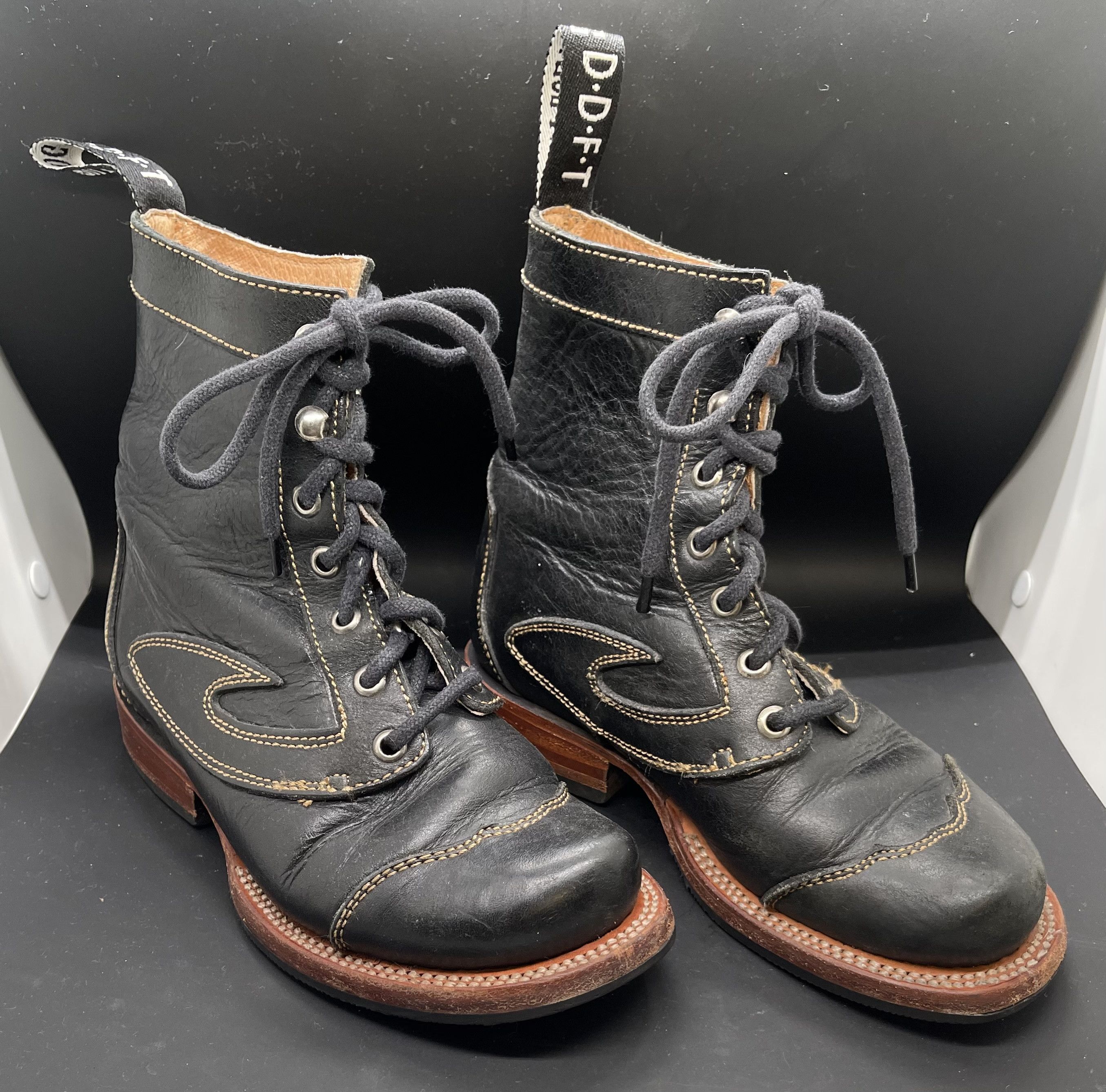 image of John Fluevog Frontiers High Wyatt Western Boots in Black, Women's (Size 4)