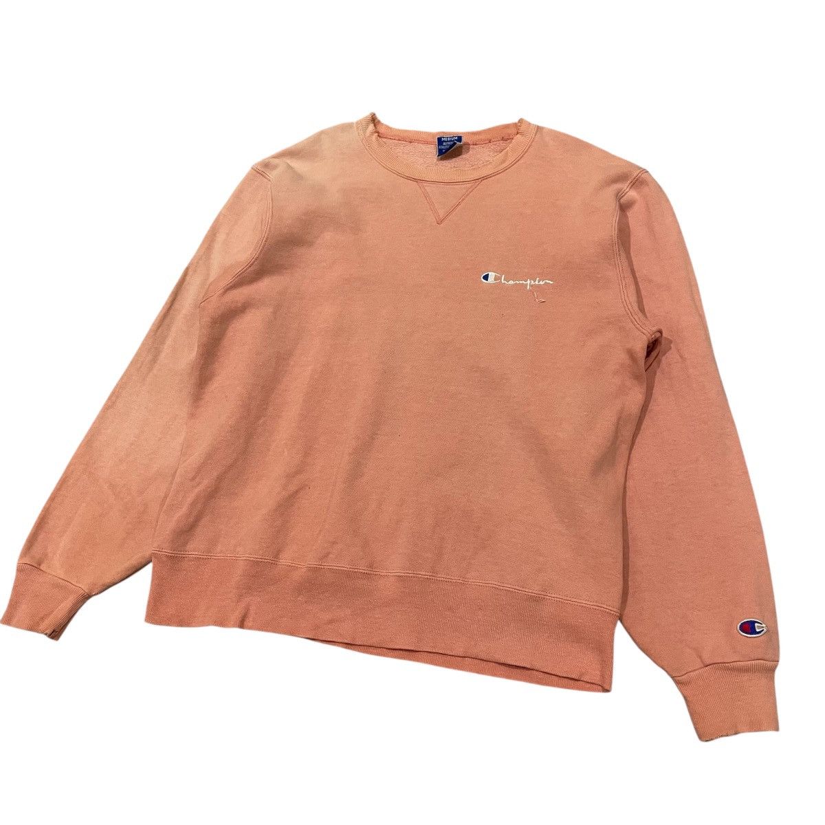 Champion Champion Script Logo Embroidered Crewneck Distressed Faded Size US M / EU 48-50 / 2 - 2 Thumbnail