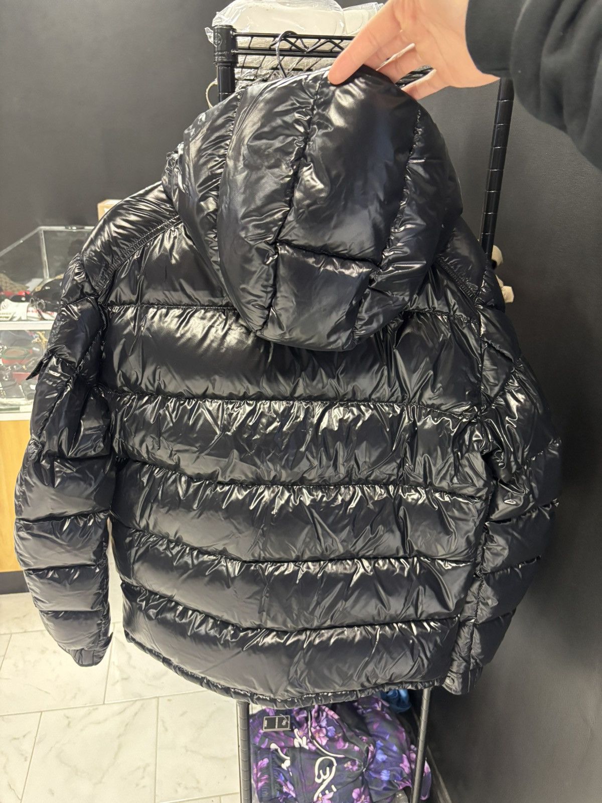 Moncler Black Moncler Maya Giubbotto jacket in size 4 Size US L / EU 52-54 / 3 - 3 Thumbnail