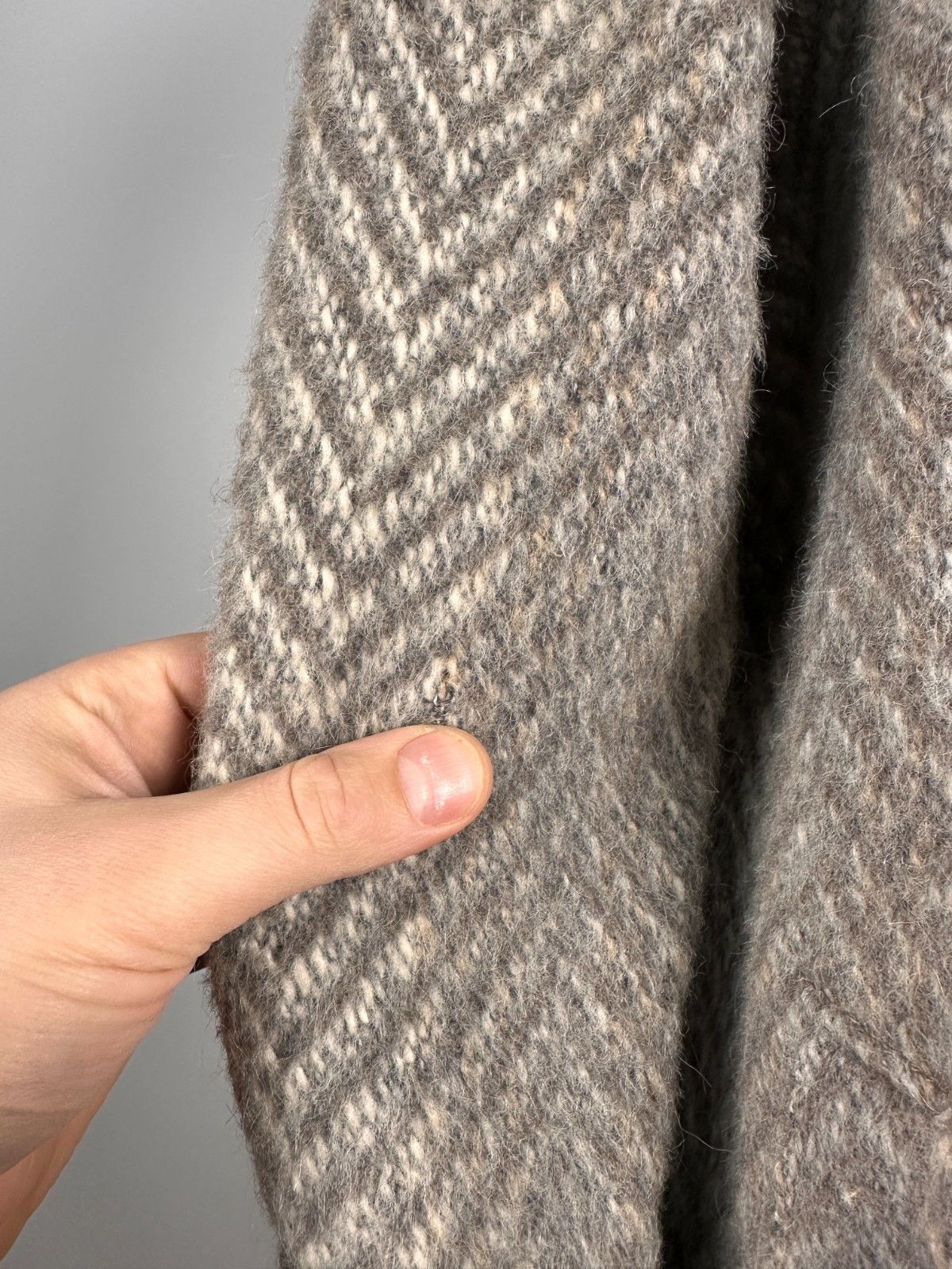 Other Vintage Llama Coat Herringbone Heavy Mohair Coat Size 46 Size M / US 6-8 / IT 42-44 - 4 Thumbnail