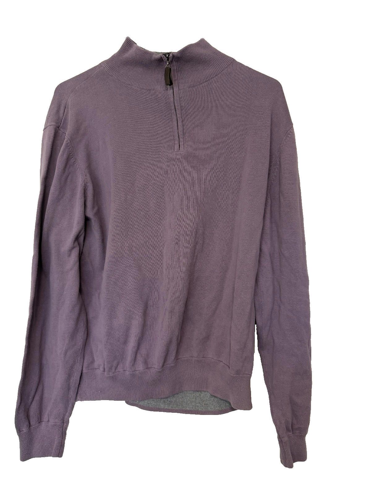 Tasso Elba Tasso Elba Purple Quarter Zip Cotton Sweater Mens L Size US L / EU 52-54 / 3 - 1 Thumbnail