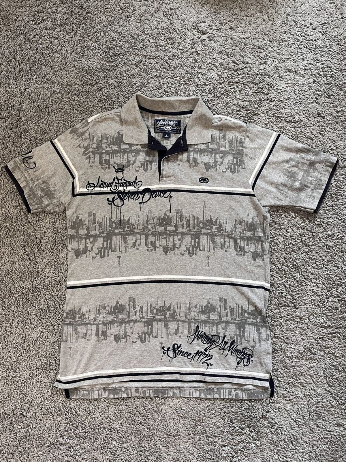 Ecko Unltd. Vintage Ed hardy affliction style Ecko Unltd Polo T-shirt Size US L / EU 52-54 / 3 - 1 Thumbnail