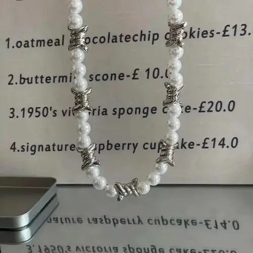 VIBE Punk Imitation Pearl Thorns Chain Necklace Size ONE SIZE - 4 Thumbnail