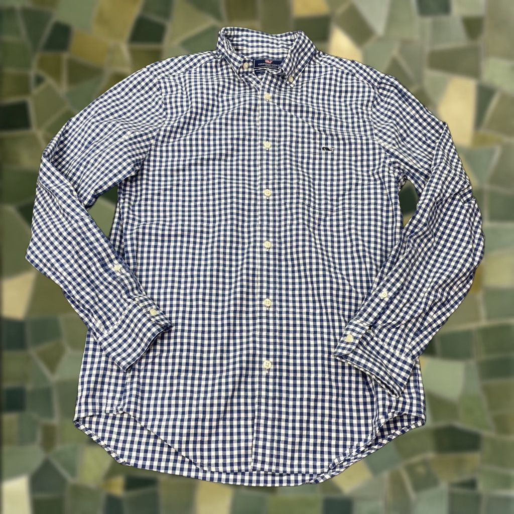 Vineyard Vines Vineyard Vines Shirt Mens Small Blue Gingham Classic Fit Tucker Whale Shirt Size US S / EU 44-46 / 1 - 1 Thumbnail