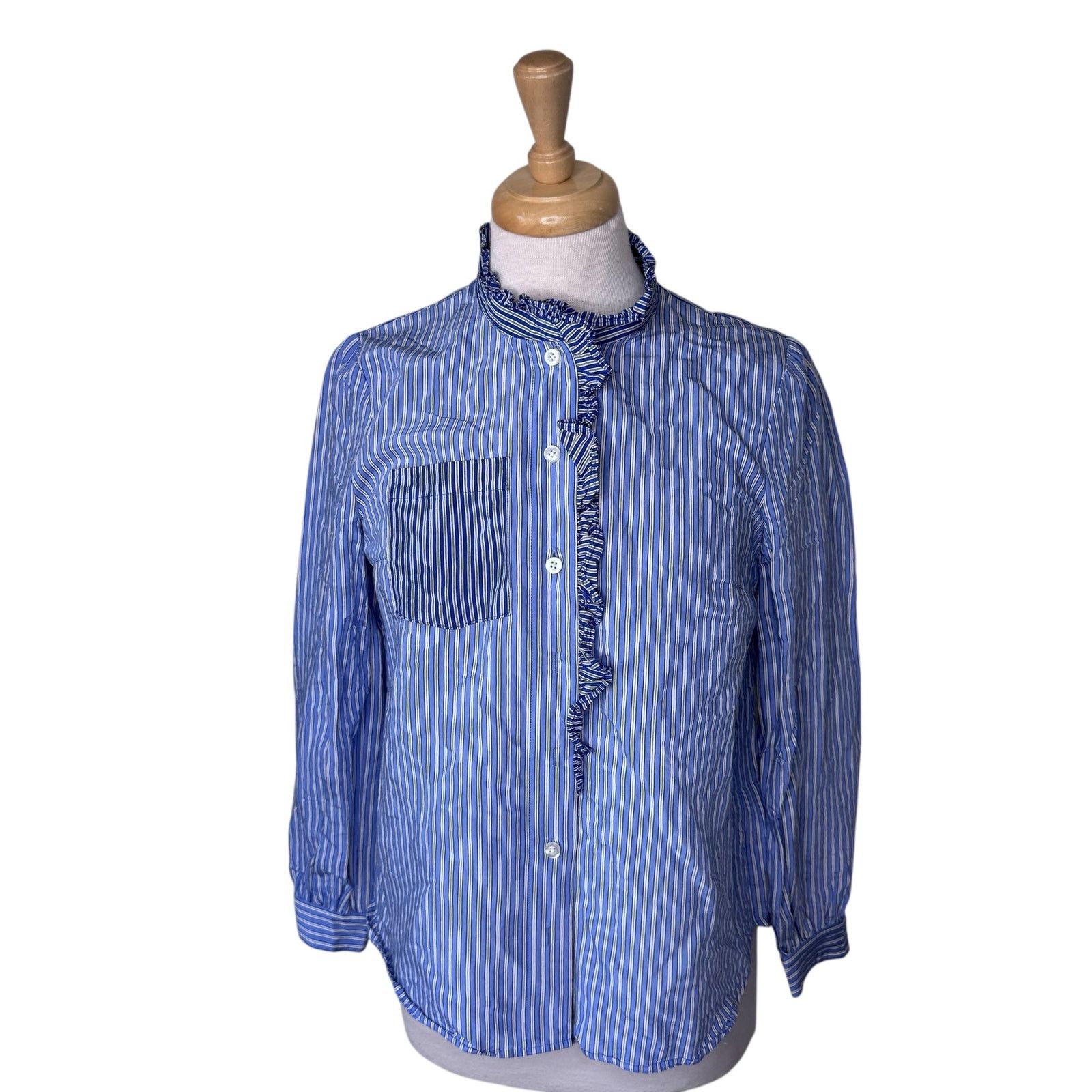 Baum und Pferdgarten BAUM UND PFERDGARTEN MACEO Button Up Shirt Blue Twin Stripe Size S / US 4 / IT 40 - 3 Thumbnail