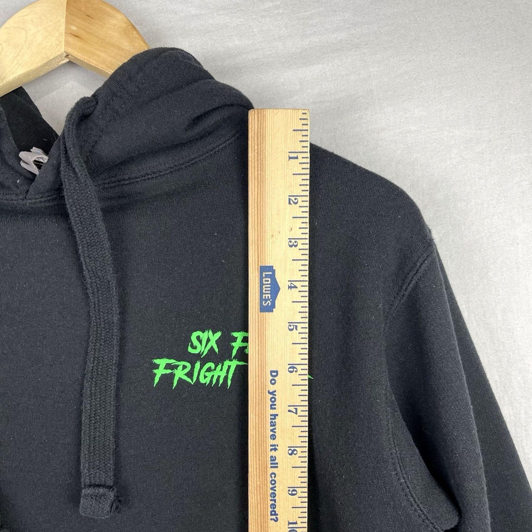 Vintage Fright Fest Hoodie Six Flags Mens Small Black Horror Sweatshirt Size US S / EU 44-46 / 1 - 5 Thumbnail