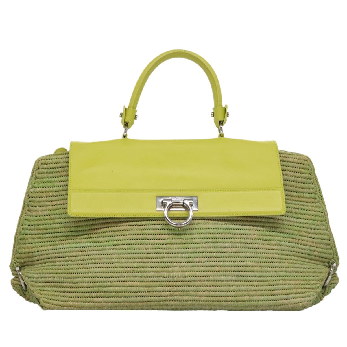 Salvatore Ferragamo Gancini Green Wood Handbag (Pre-Owned) Size ONE SIZE - 1 Thumbnail