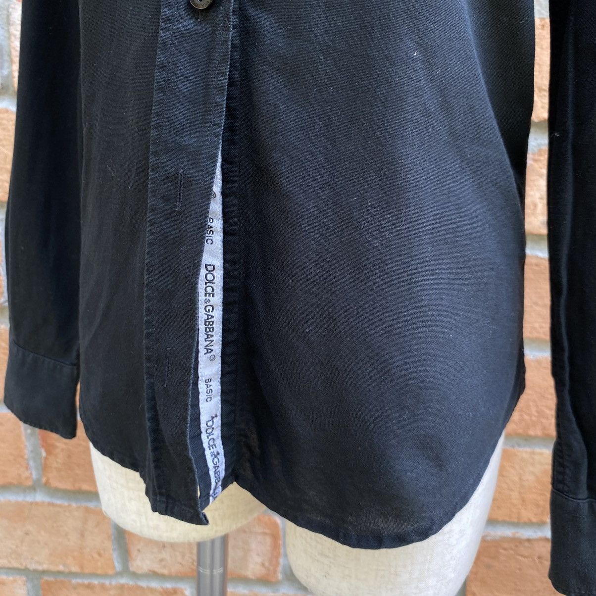 Dolce & Gabbana Dolce & Gabbana Black Fitted Long-Sleeve Collared Shirt Size S / US 4 / IT 40 - 5 Thumbnail
