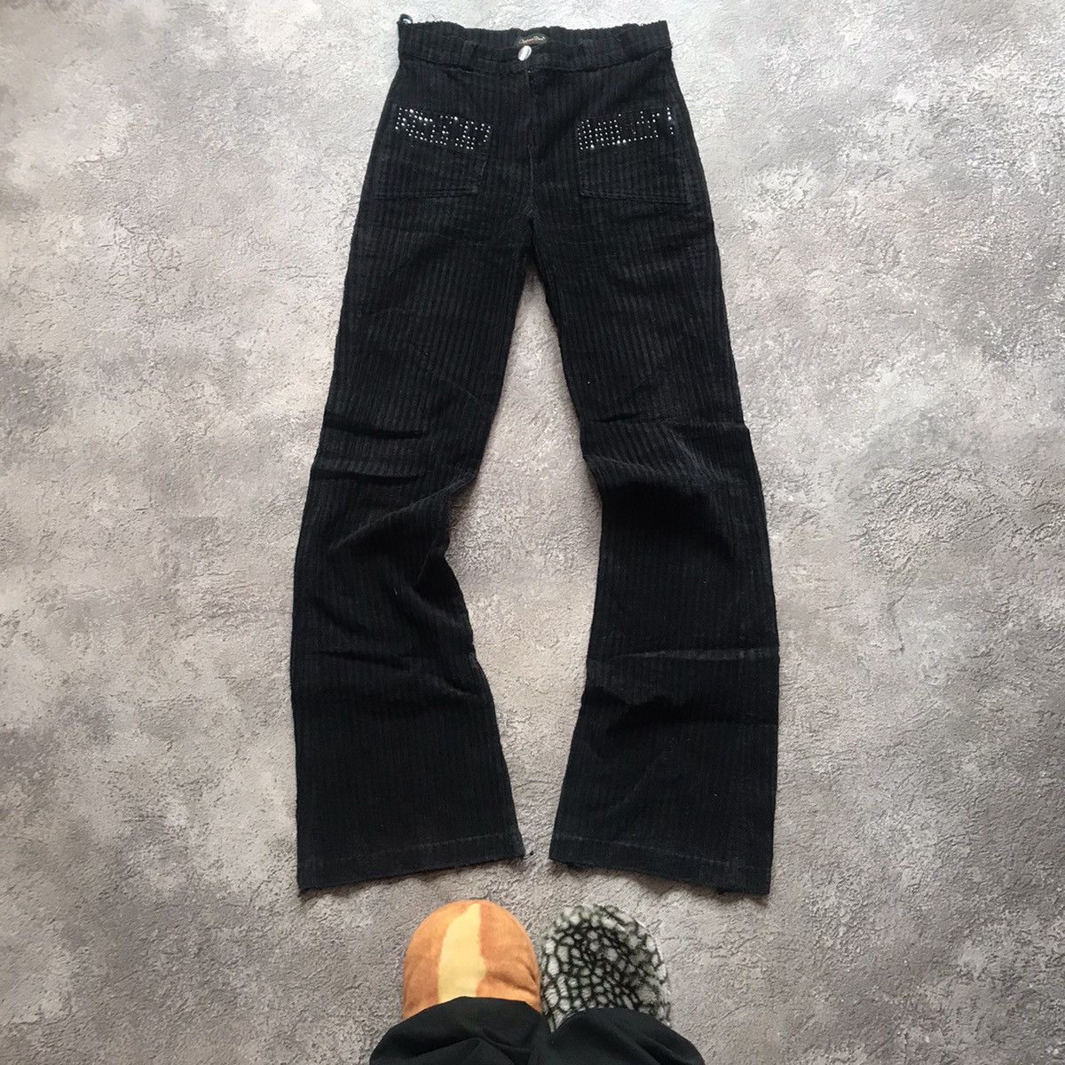 Vintage Vintage 90s Velvet Flared Parachute Pants Grunge Japan 29 Size 29" - 2 Thumbnail