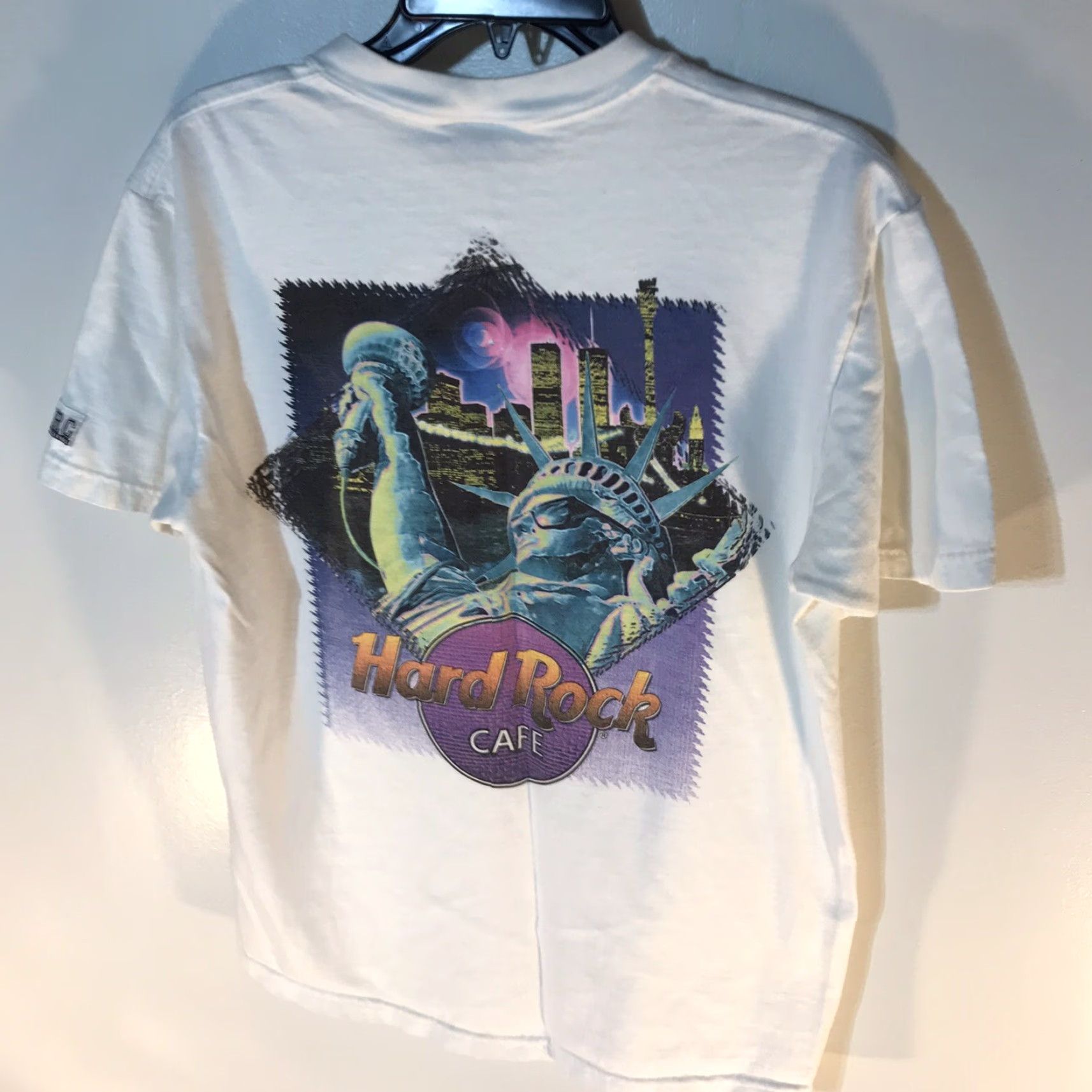 Hard Rock Cafe VINTAGE Hard Rock Cafe New York White Front/Back T Shirt Womens M Regular Short Sleeve Round Neck Logo Knit 100% Cotton Casual Spring Summer 1998 USA Size M / US 6-8 / IT 42-44 - 4 Thumbnail