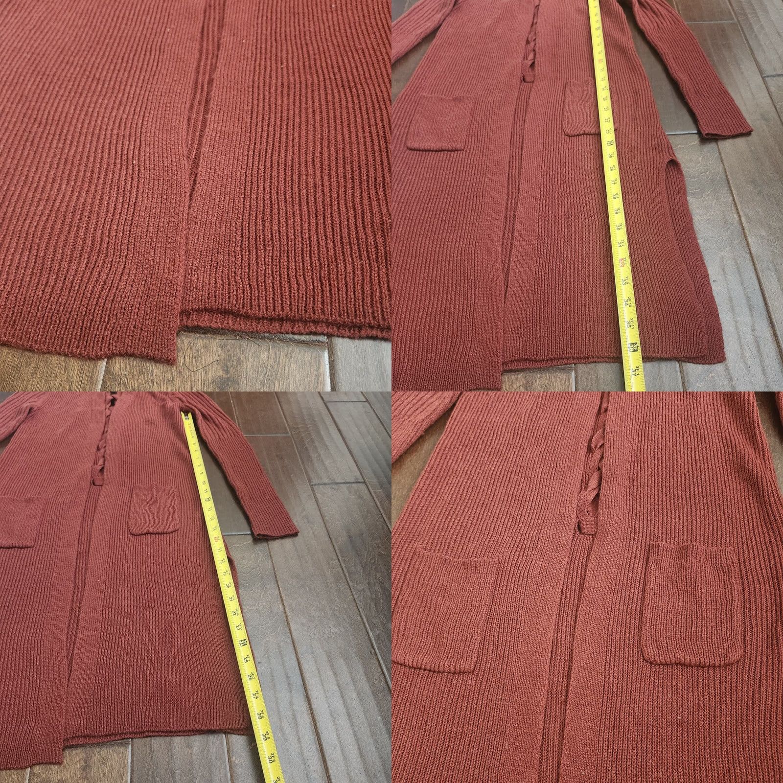 Vintage No Boundaries Cardigan Sweater Pocket Red Small 3-5 Womens Long Sleeve Regular" Size XS / US 0-2 / IT 36-38 - 8 Thumbnail