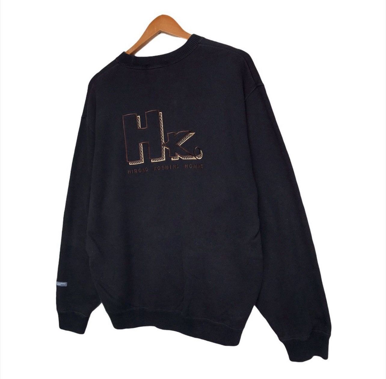 Hiroko Koshino Homme Hiroko Koshino Japanese Brand Spellout Black Sweatshirt Size US M / EU 48-50 / 2 - 3 Thumbnail