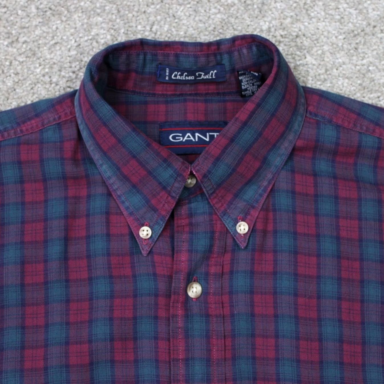 Gant GANT Shirt Mens Medium Blue/Purple Chelsea Twill 100% Cotton Long Sleeve Button-Up Shirt Size US M / EU 48-50 / 2 - 4 Thumbnail