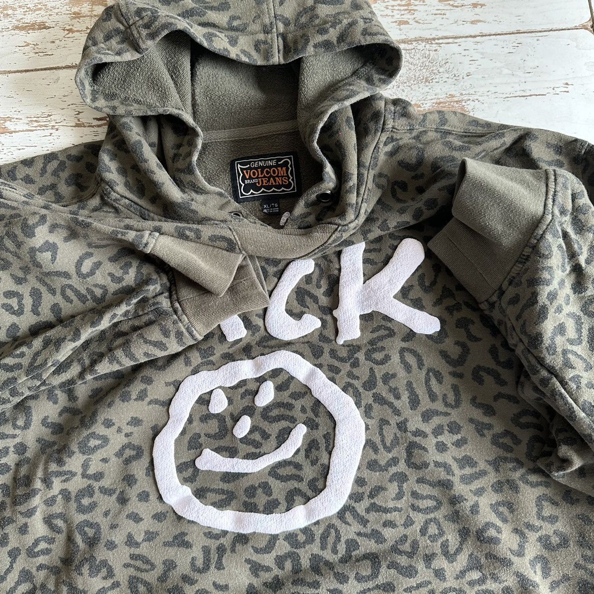 Vintage Green Leopard Happy Jack Custom Puff Print Volcom Hoodie Size US XL / EU 56 / 4 - 4 Thumbnail