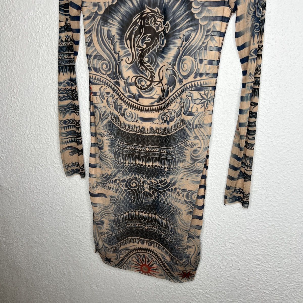 Jean Paul Gaultier Jean Paul Gaultier Mesh Top Tattoo Long Sleeve Mini Dress Size M / US 6-8 / IT 42-44 - 10 Thumbnail