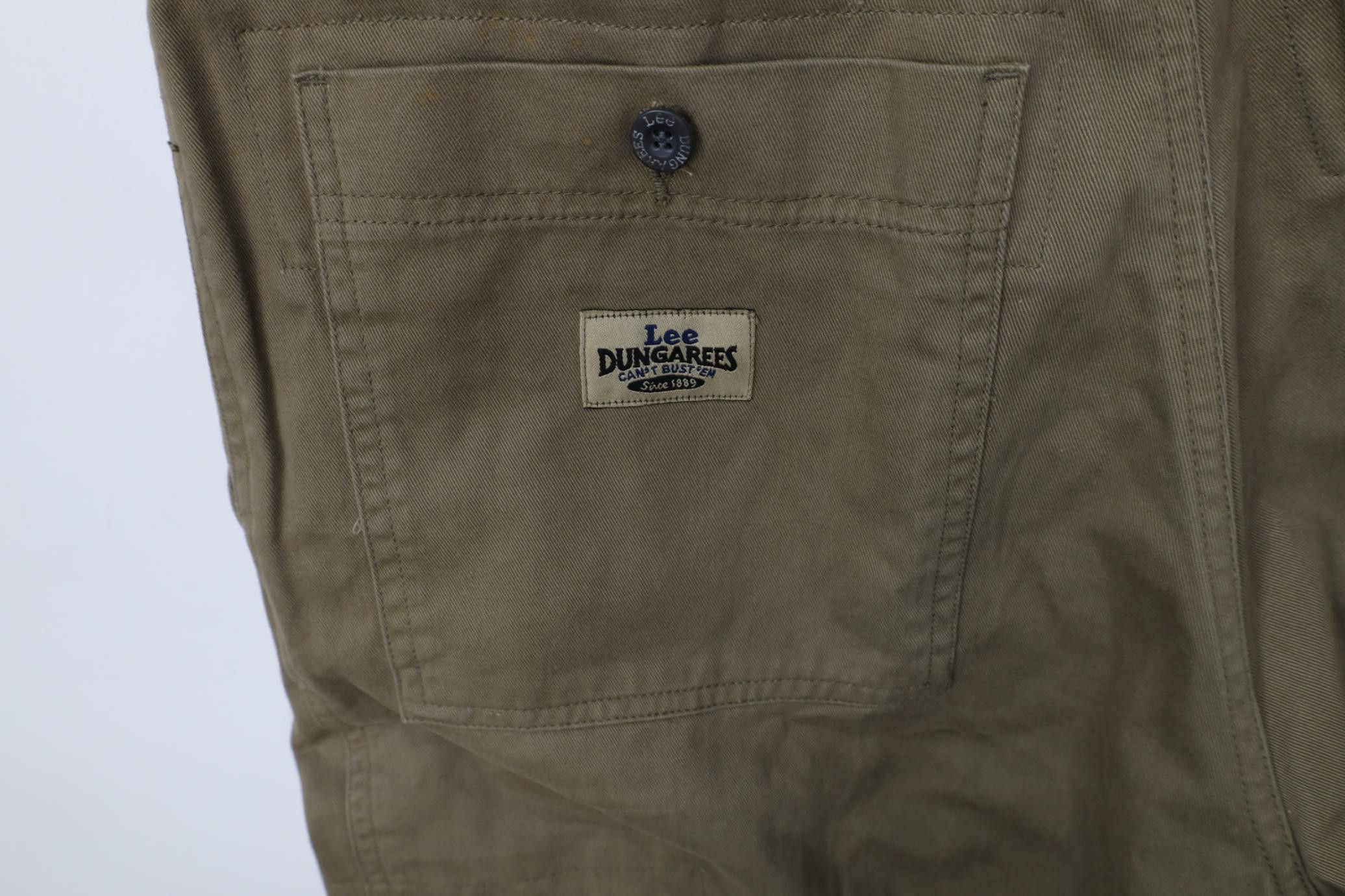 Lee Vintage 90s Y2K Lee Baggy Wide Leg Cargo Pants Green Cotton Size US 34 / EU 50 - 12 Thumbnail