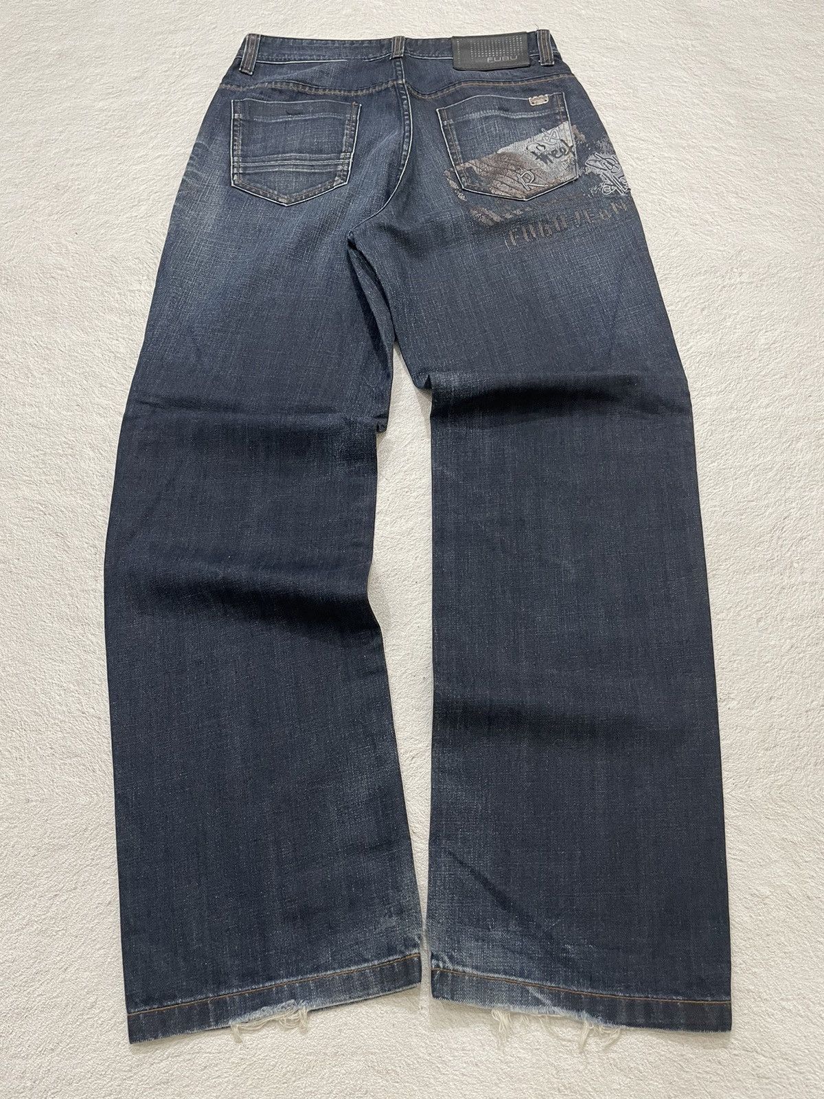 Fubu 2000s Japanese Fubu Indigo Denim Bordir Printed Hysteric Y2K Size US 30 / EU 46 - 6 Thumbnail