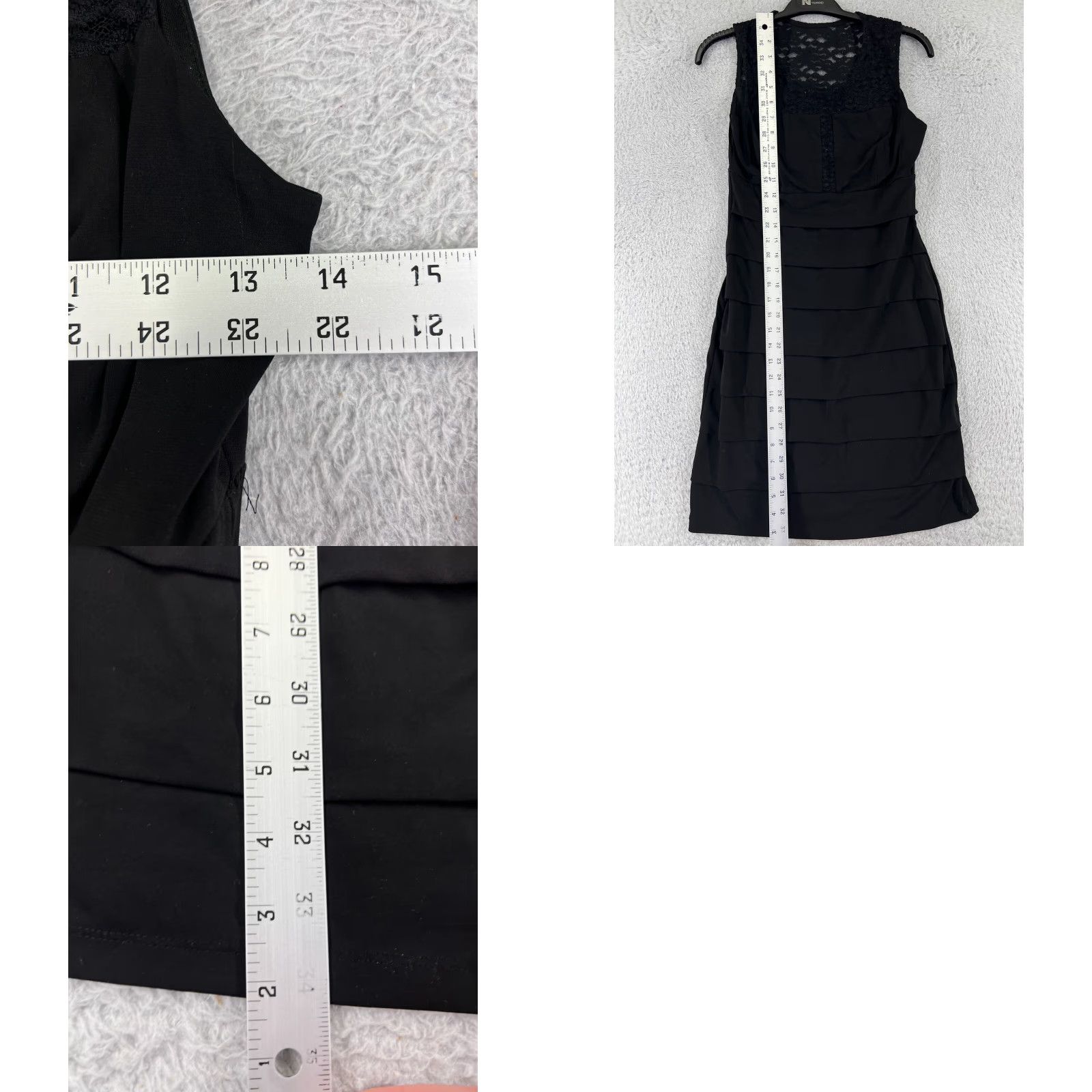 Vintage Enfocus Studio Dress Womens 4 Black Lace Shoulders Sleeveless Polyester Blend Size S / US 4 / IT 40 - 9 Thumbnail