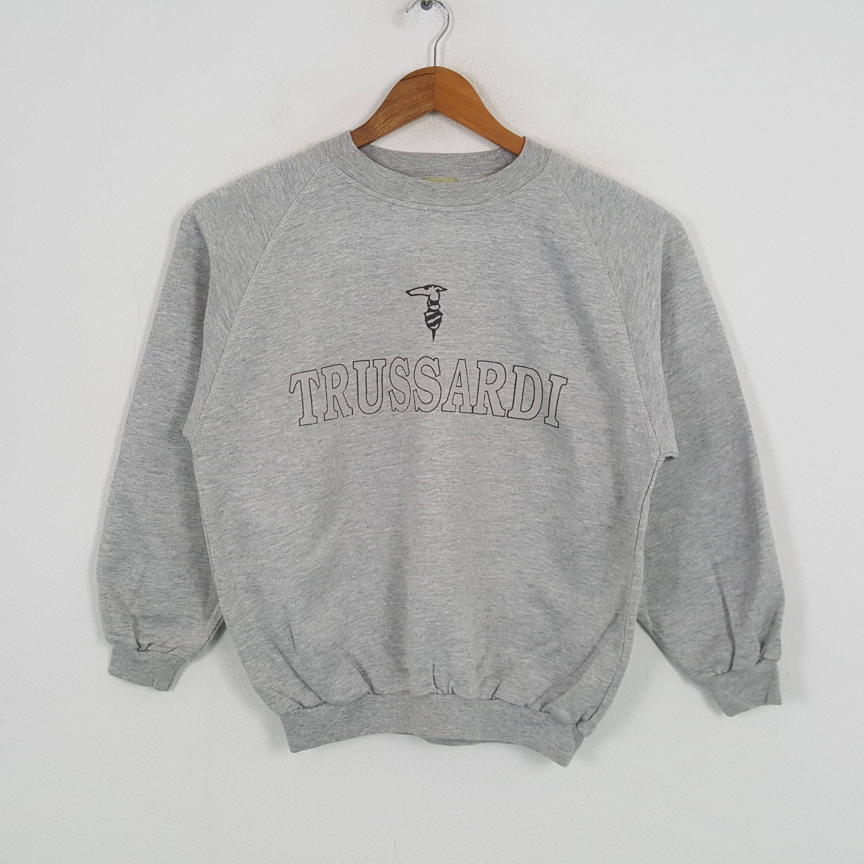 Trussardi × Vintage Vintage TRUSSARDI Italian Brand Big Logo Sweatshirt Size US L / EU 52-54 / 3 - 1 Thumbnail