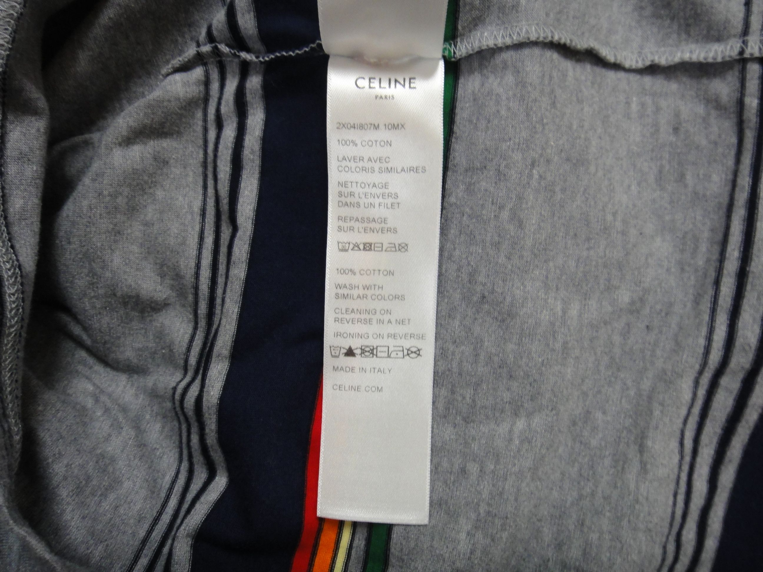 Celine CELINE Striped T-shirt with receipt Size US L / EU 52-54 / 3 - 5 Thumbnail