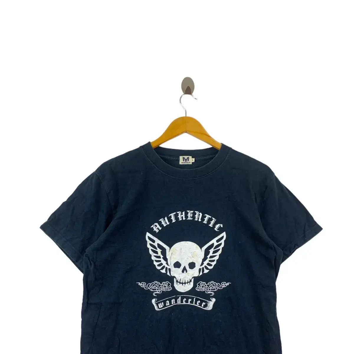 Vintage Vintage WANDERLER JAPAN Skull Bones Punk Rebel Tee Shirt Size US L / EU 52-54 / 3 - 2 Thumbnail