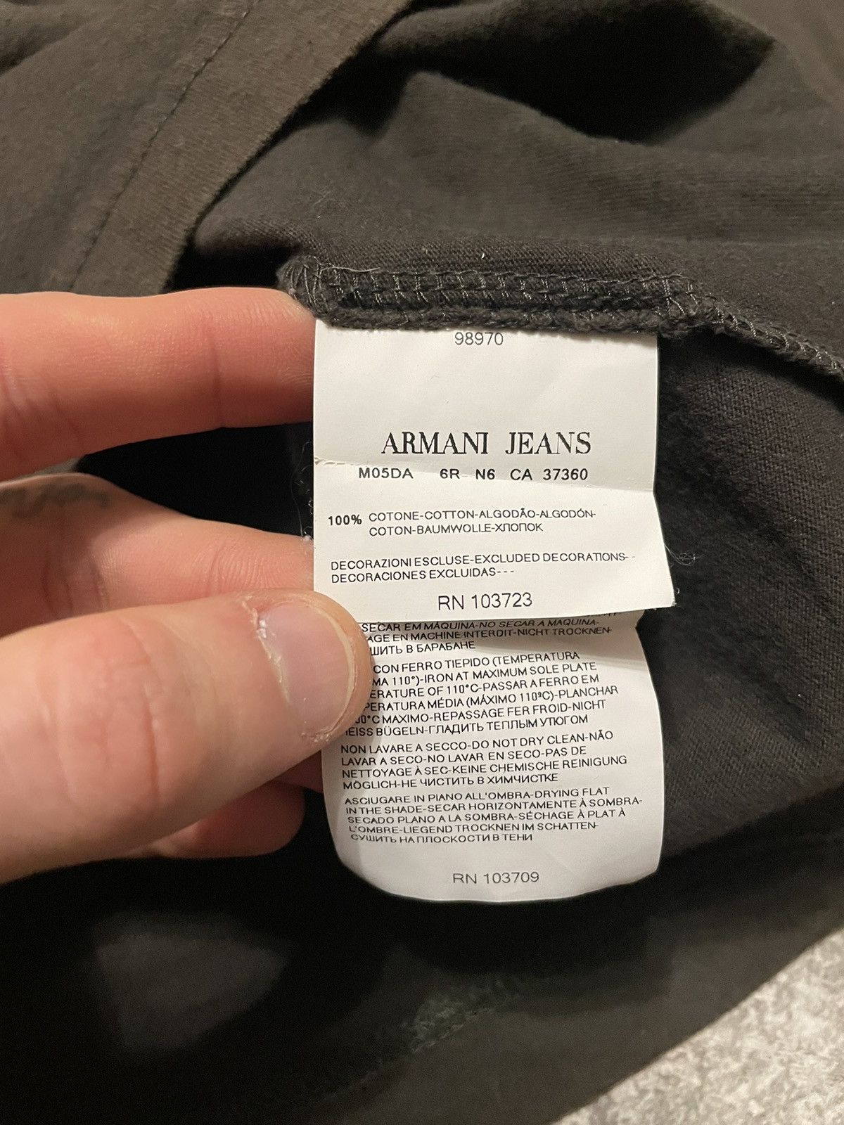 Armani × Vintage Vintage Armani Jeans Long Sleeve Shirt Big Logo Size US L / EU 52-54 / 3 - 11 Thumbnail