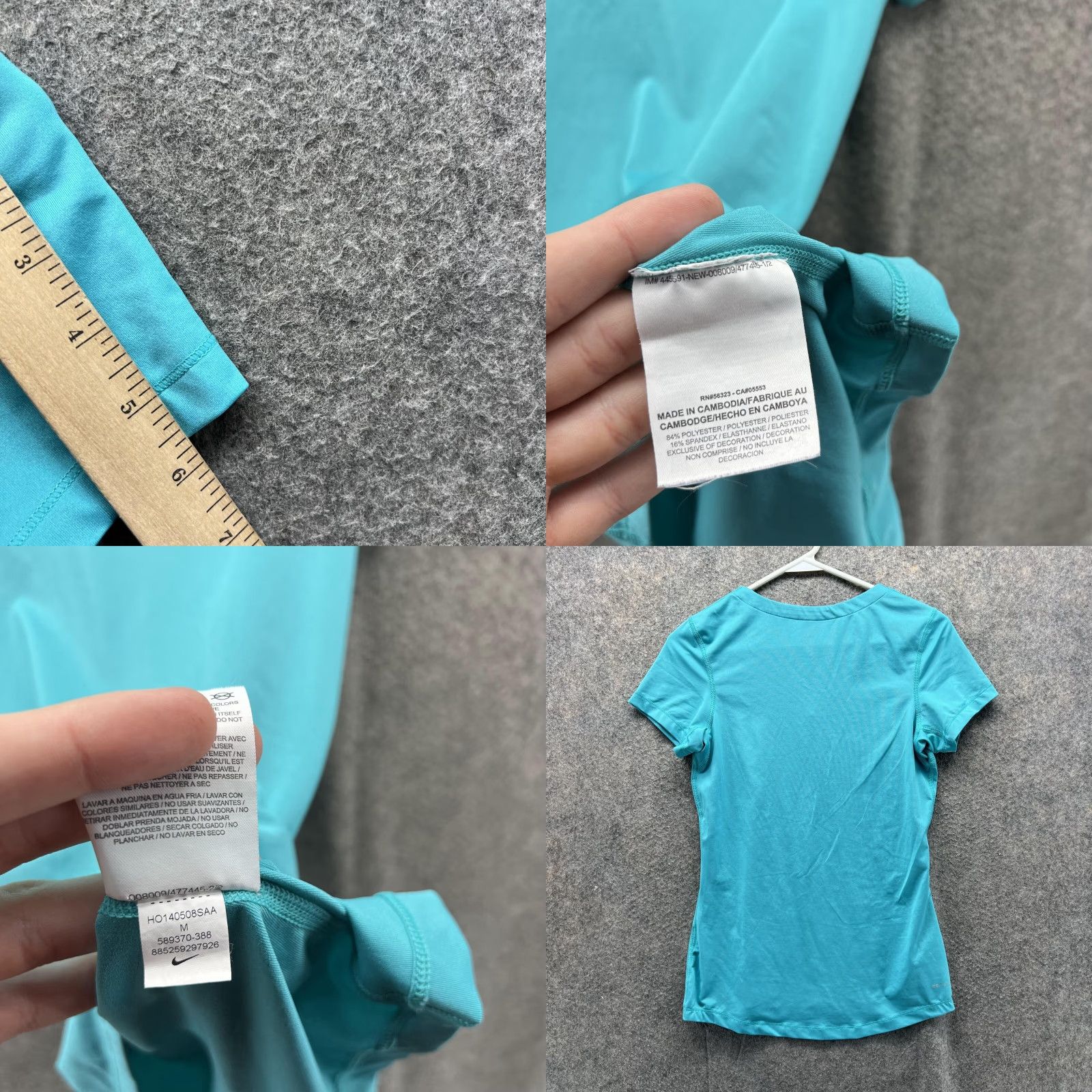 Nike Nike Pro Shirt Women Medium Blue Athletic Training Polyester T-Shirt Casual Womens Size M / US 6-8 / IT 42-44 - 8 Thumbnail