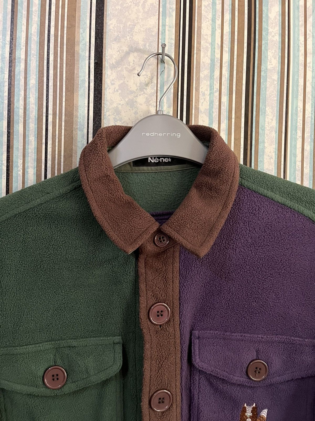 Ne-Net FW18 issey design fleece embroidered cross colour #D4 Size US M / EU 48-50 / 2 - 3 Thumbnail