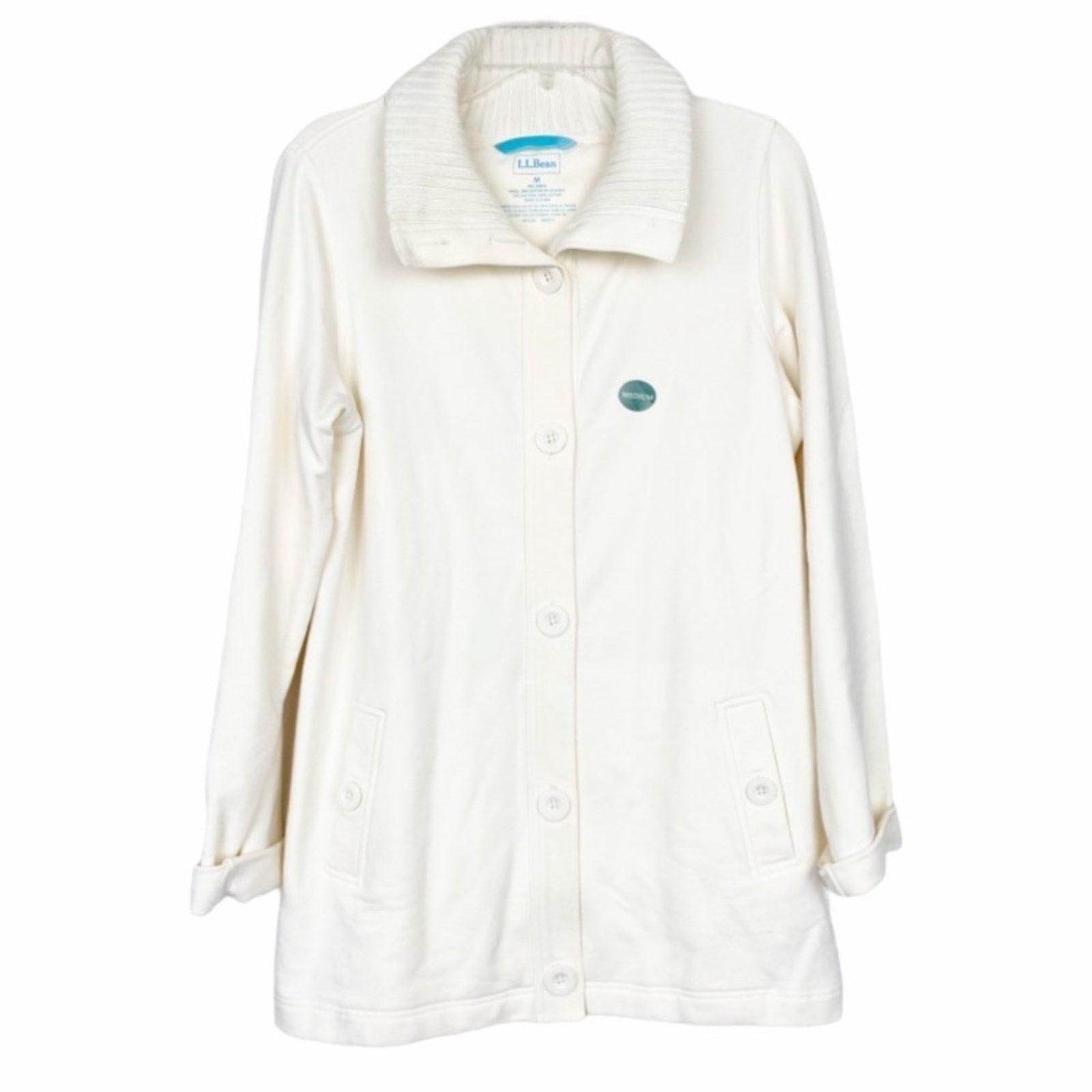 L.L. Bean LL Bean Cream Button Front Cardigan Sz M Size M / US 6-8 / IT 42-44 - 1 Thumbnail