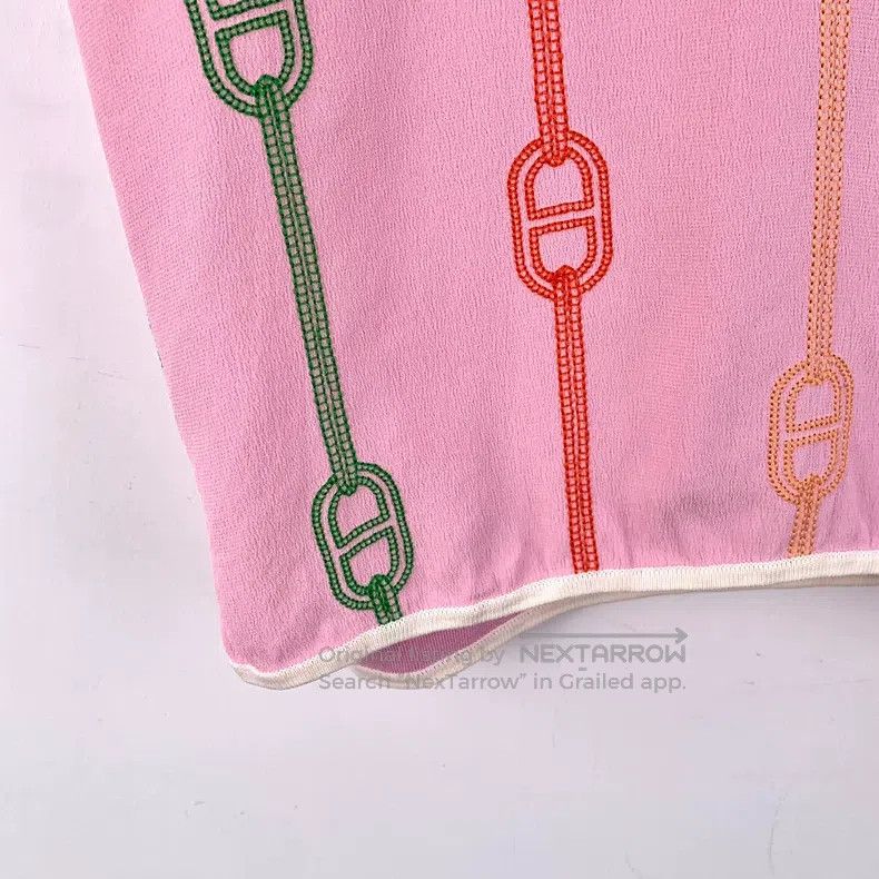 Hermes Hermes Pink Lock Embroidery Cotton Round Neck Short Sleeve Size XS / US 0-2 / IT 36-38 - 4 Thumbnail