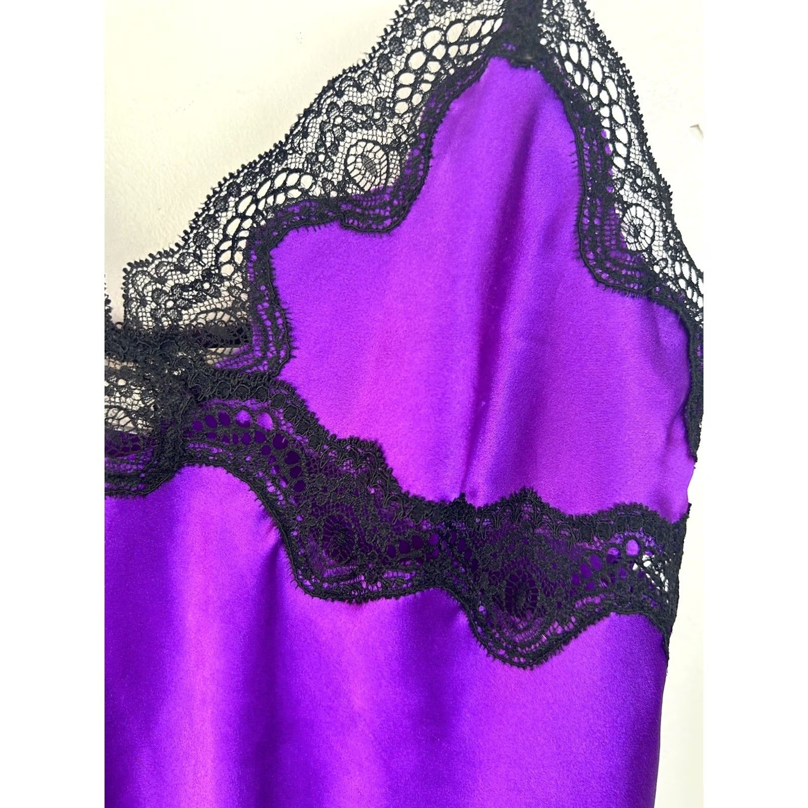 Victoria's Secret Victoria's Secret Slip Dress Nighty S Purple Black Lace Coquette Sexy Read Dress Short V-Neck Sleeveless Adjustable Straps Women Regular XS? No — S Size S / US 4 / IT 40 - 6 Thumbnail