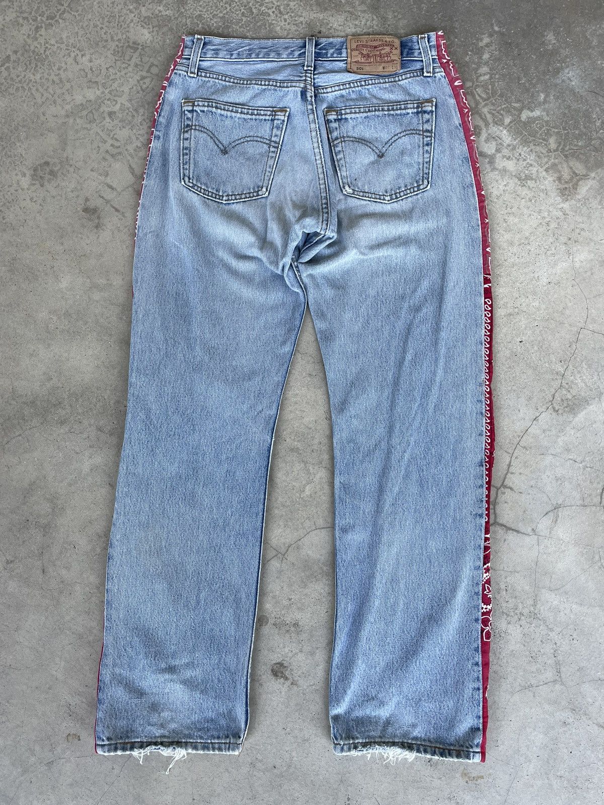 Levi's Vintage Levis 501 Custom Sashiko Faded Jeans Size US 30 / EU 46 - 5 Thumbnail