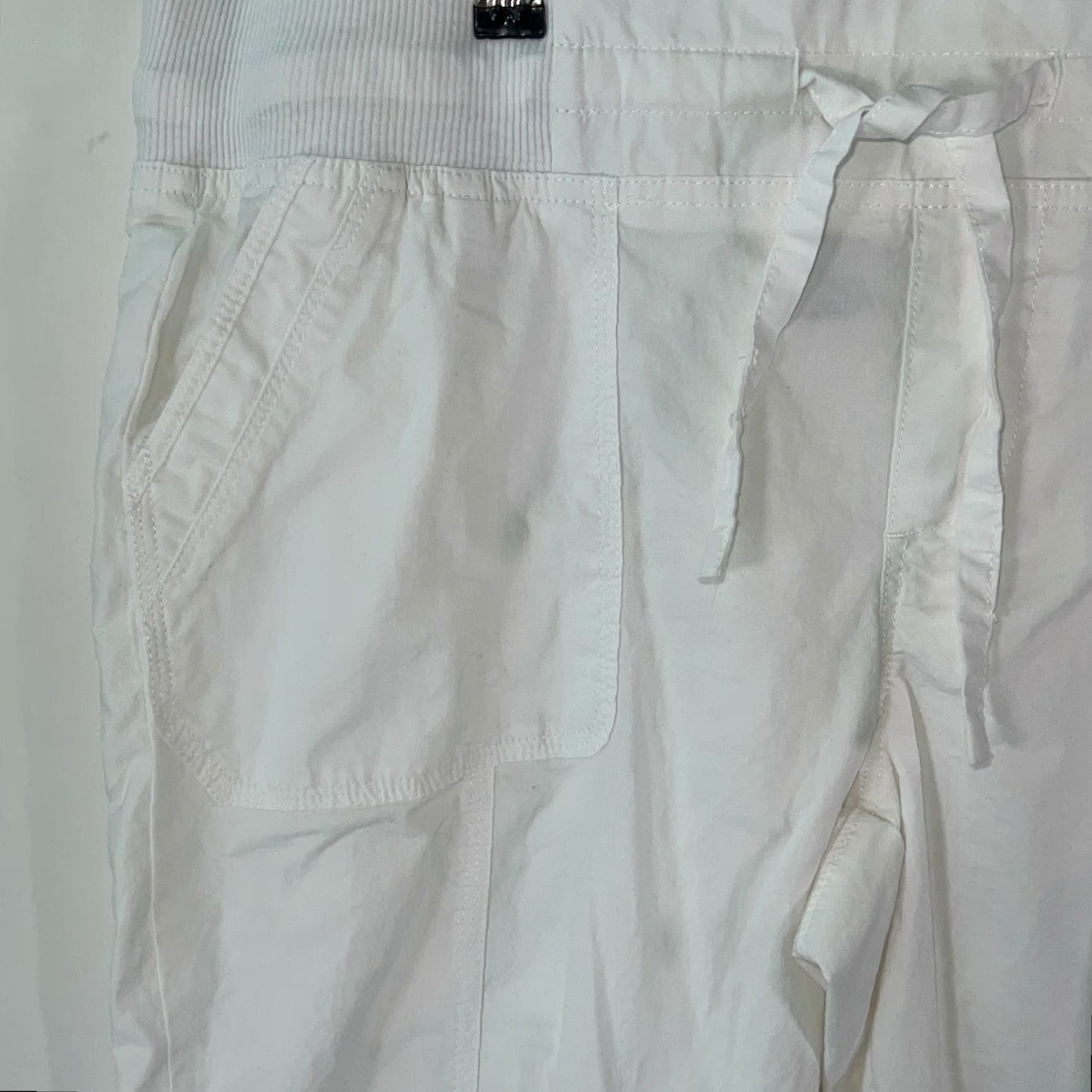 Vintage VINTAGE BCG Womens Pants Cropped Low Rise Drawstring Casual White Size XL Size 40" / US 18 - 3 Thumbnail