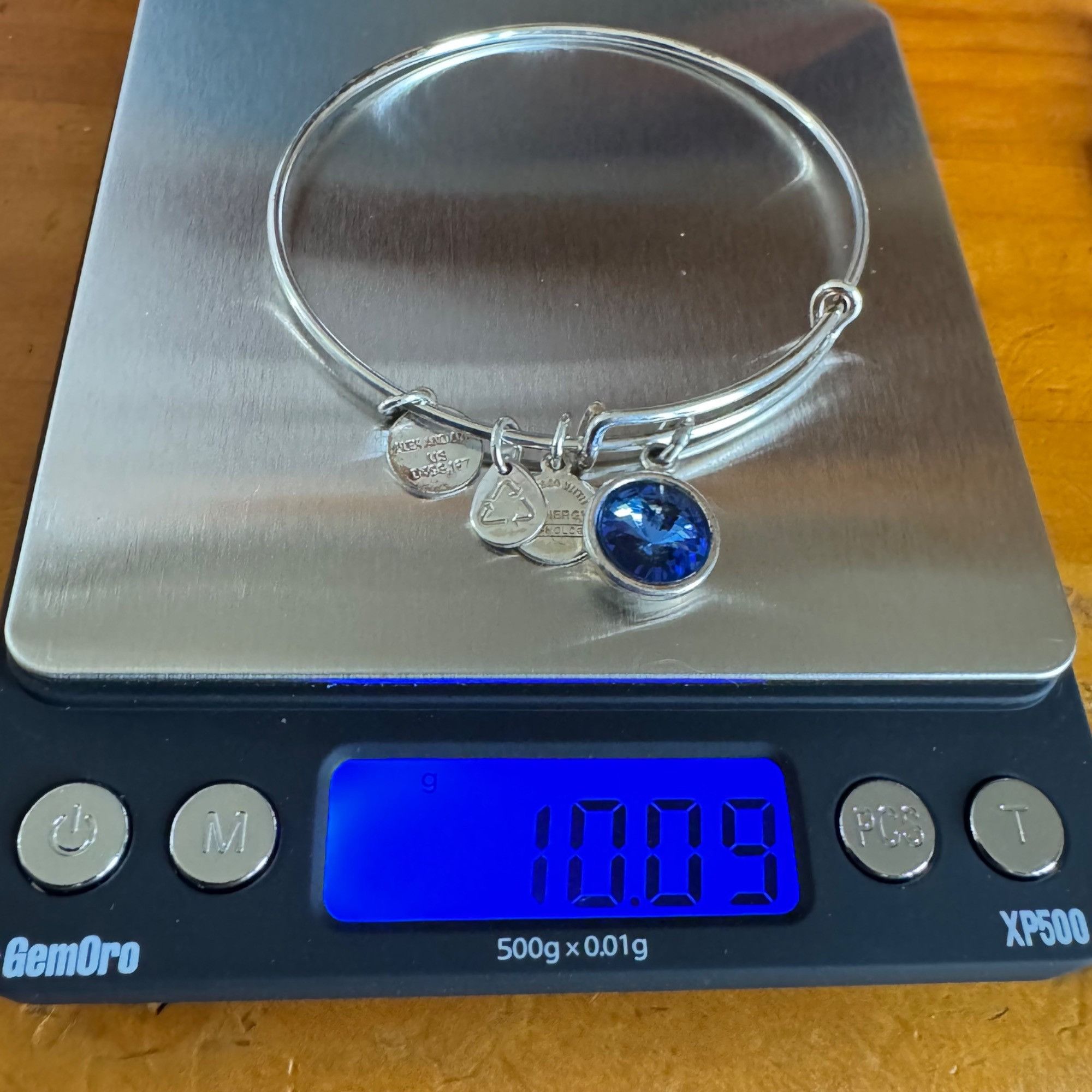 Vintage Alex & Ani Gold Tone Sapphire September Birthstone Charm Ban Size ONE SIZE - 6 Thumbnail