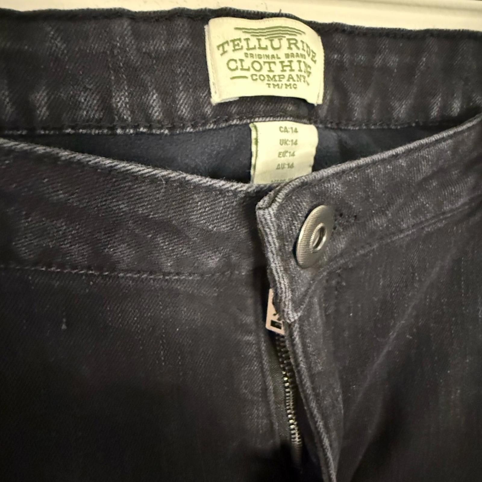 Other Telluride Clothing Co. black denim fleece lined jeans SZ 14 Size 36" / US 14 / IT 50 - 3 Thumbnail